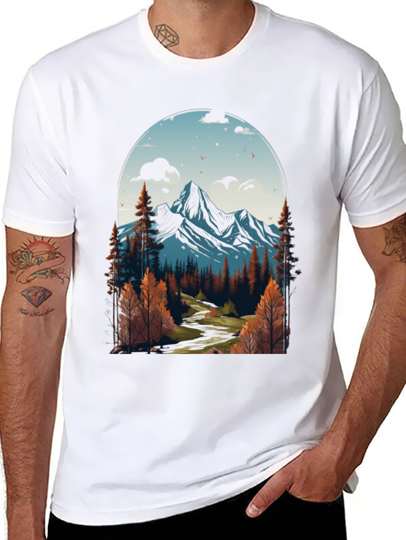 Black Mountain Vista Graphic Tee - Nature Inspired Design view 8