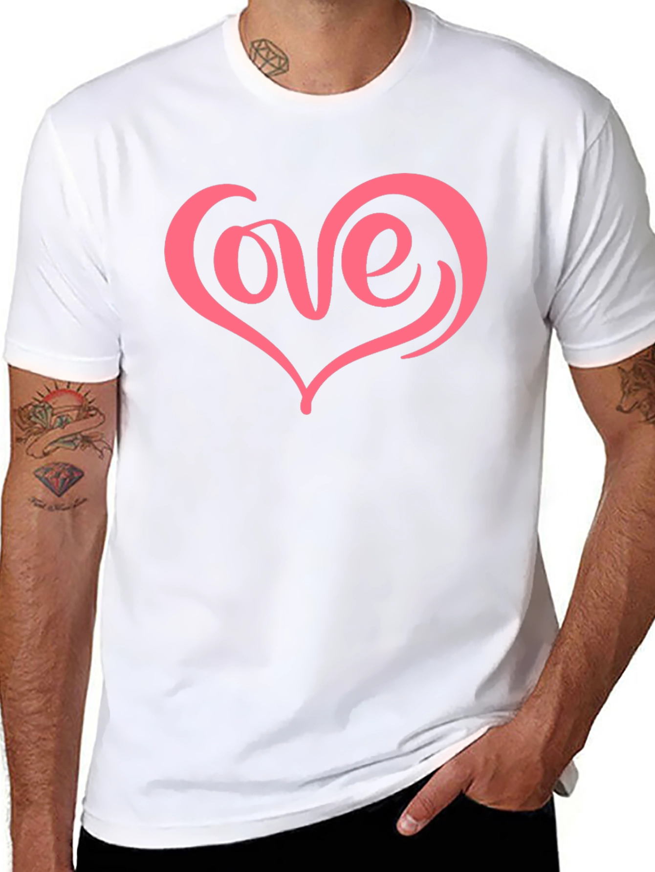 Black Love Heart Graphic Tee - Black view 8