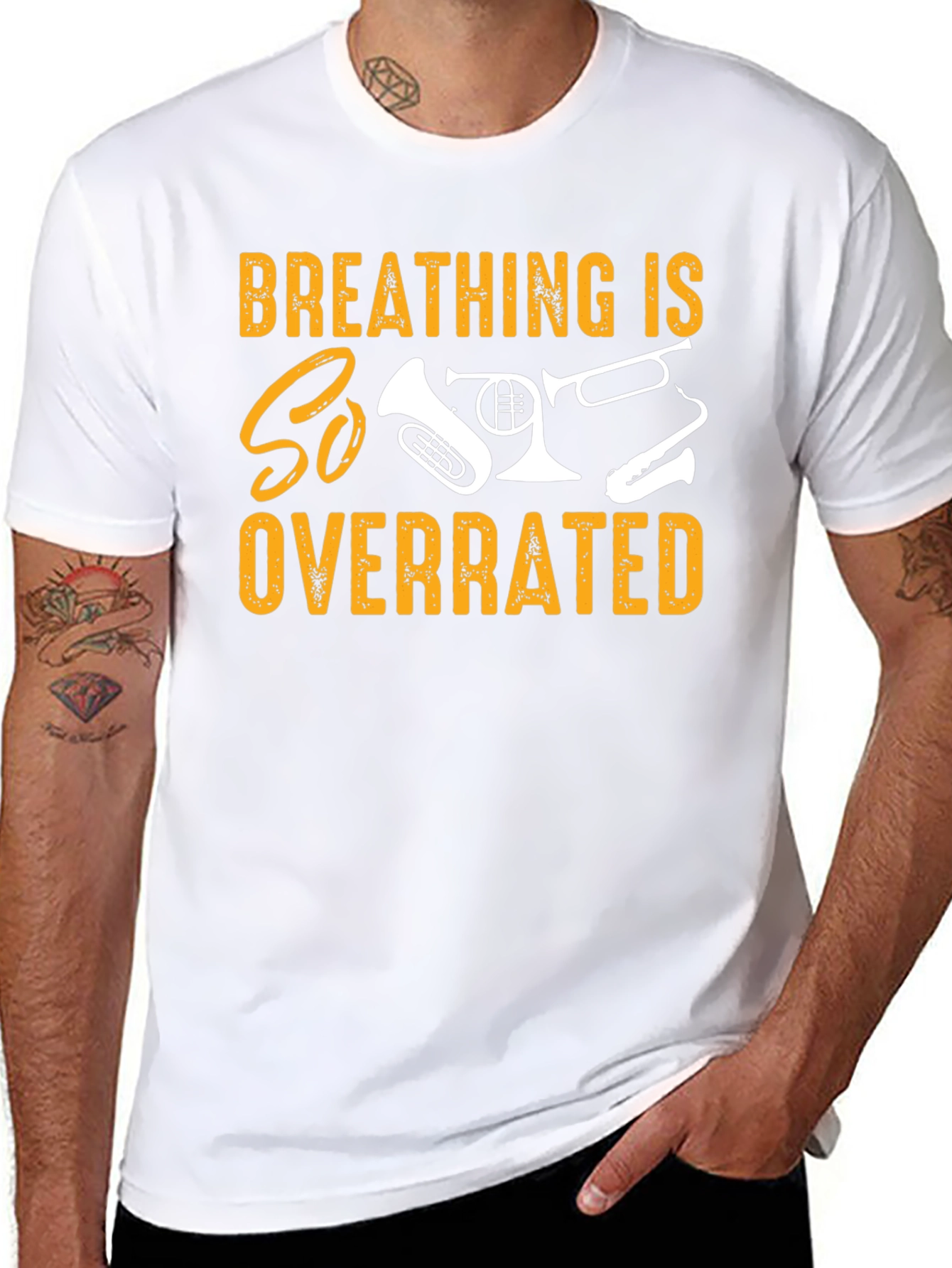 Black Breathing is Overrated Band T-Shirt view 8
