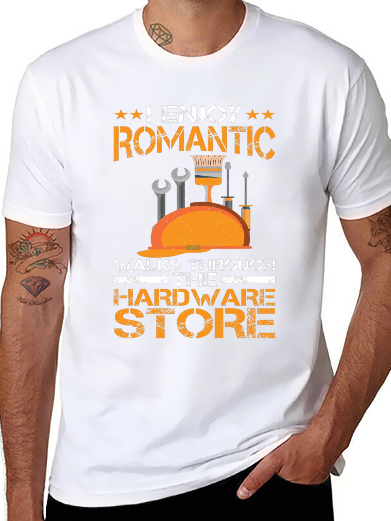 Black Romantic Hardware Store Walk T-Shirt view 8
