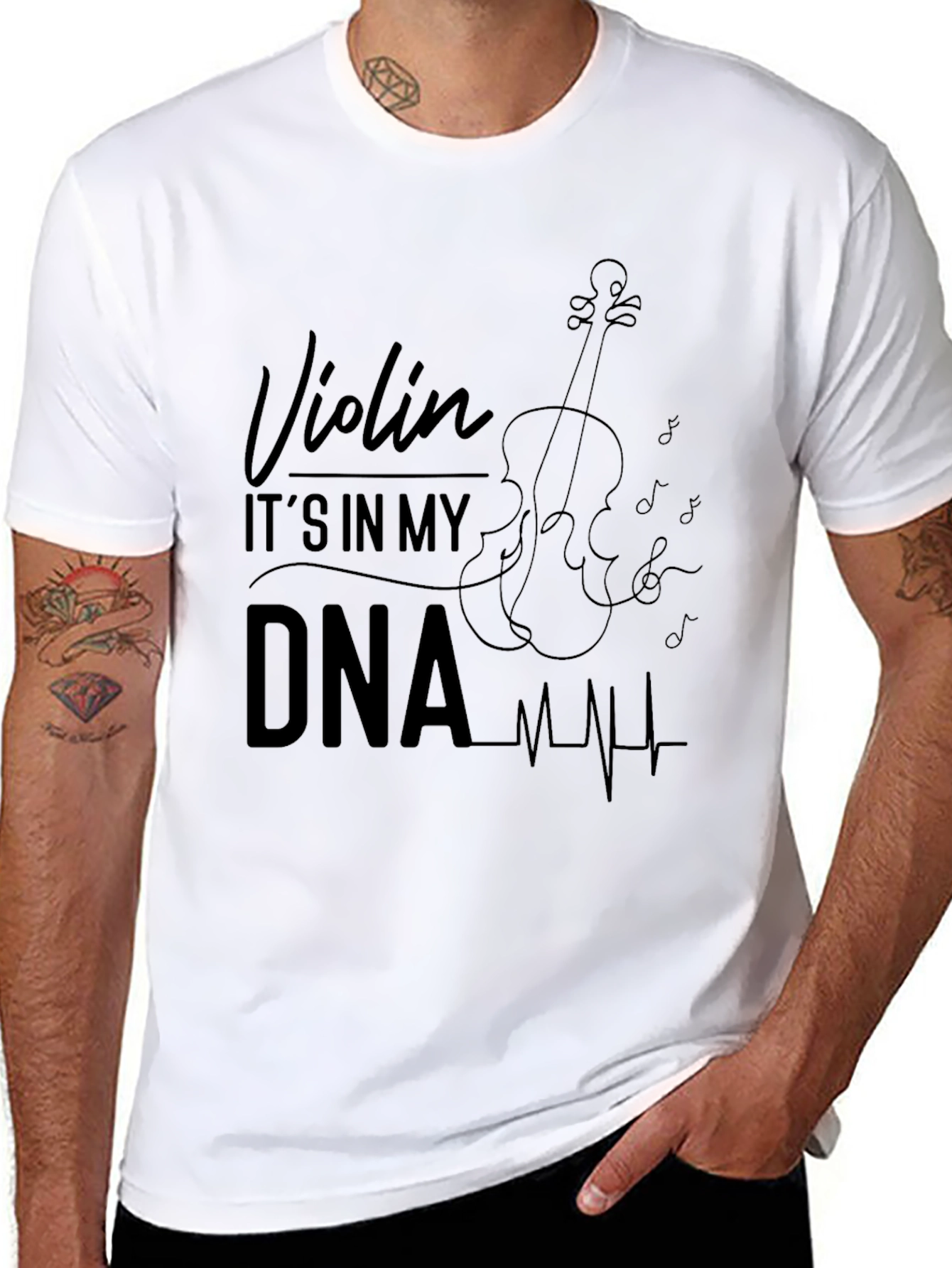 Black Violin DNA Graphic T-Shirt - Music Lover Tee view 8