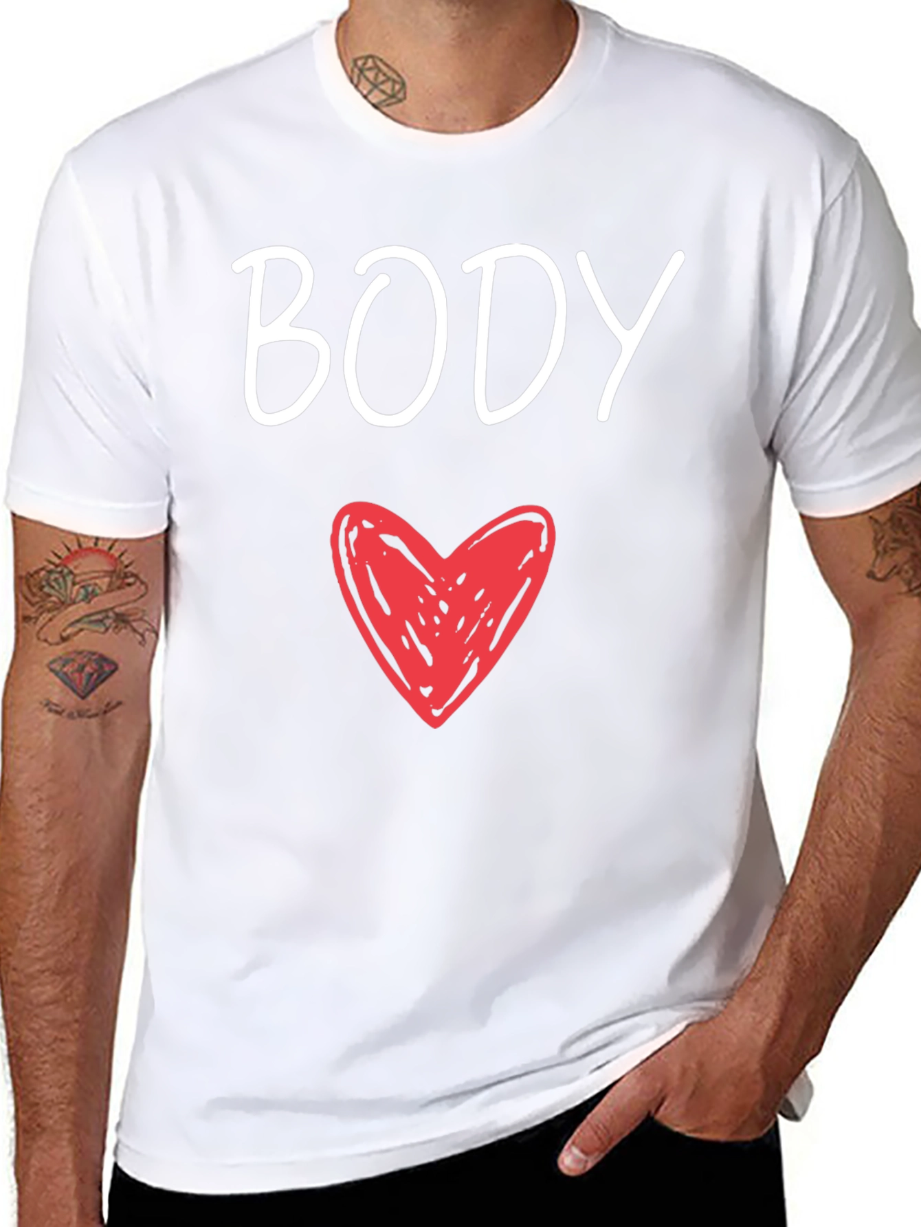 Black Body Heart Graphic Tee - Men's Black T-Shirt view 8