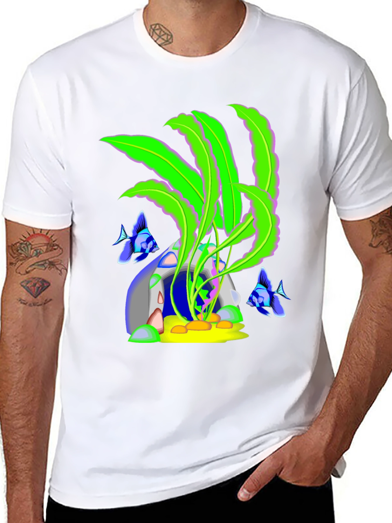 Black Aquarium Graphic T-Shirt view 8