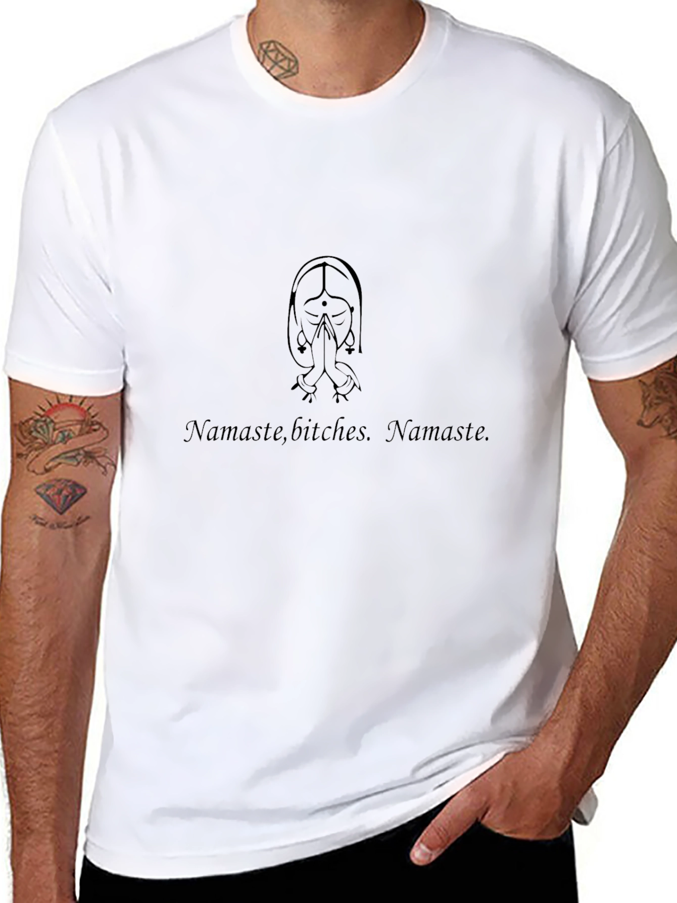 Black Namaste Graphic Tee - Black Unisex T-Shirt view 8