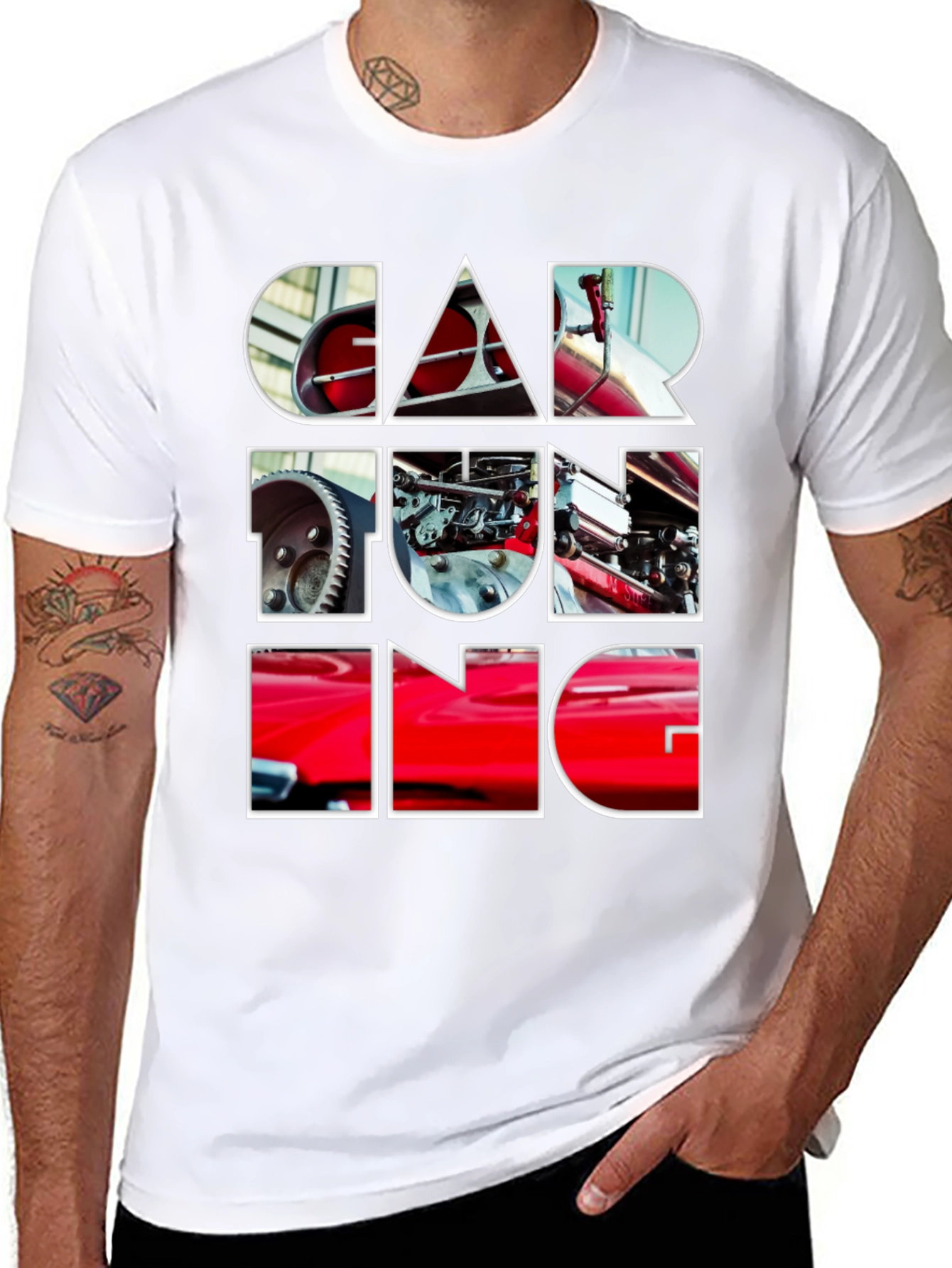 Black Car Tuning Graphic Tee - Automotive Enthusiast Style view 8