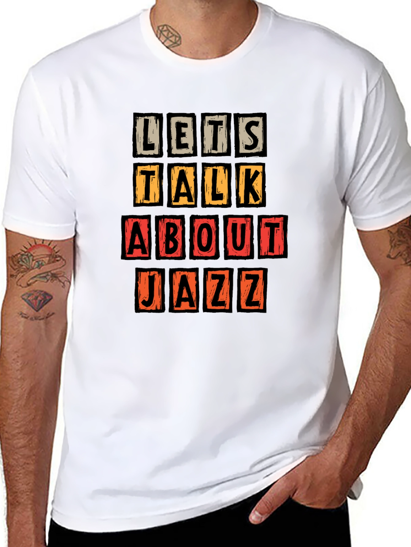 Black Lets Talk About Jazz Graphic Tee view 8