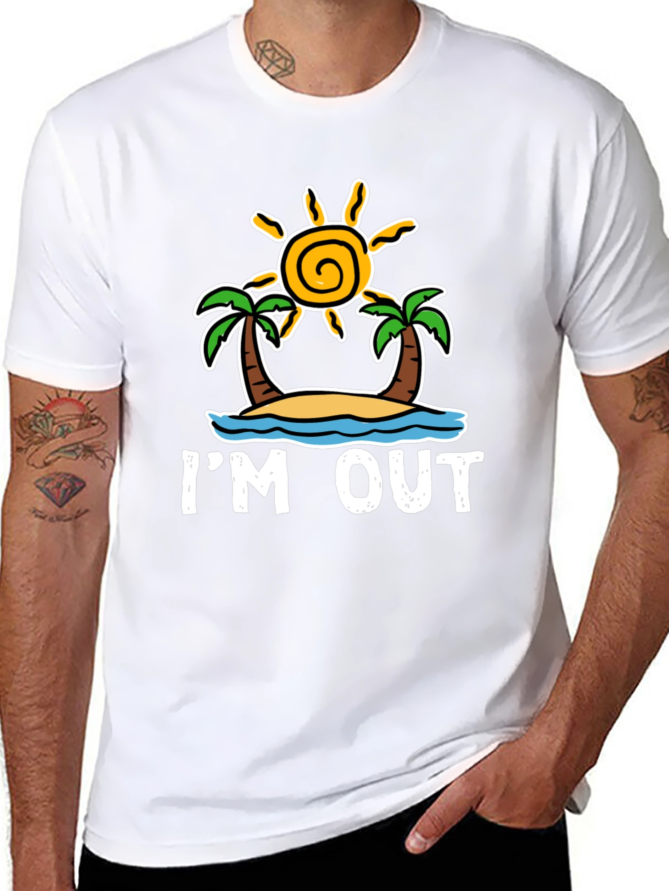 Black I'm Out T-Shirt: Beach Island Getaway Tee view 8
