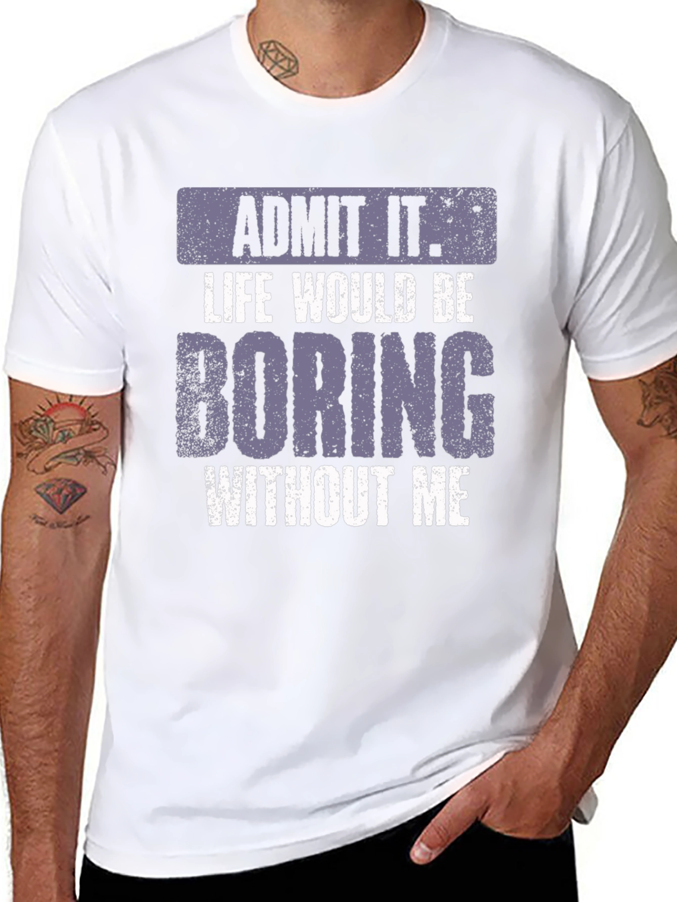Black Admit It Life Would Be Boring T-Shirt view 8