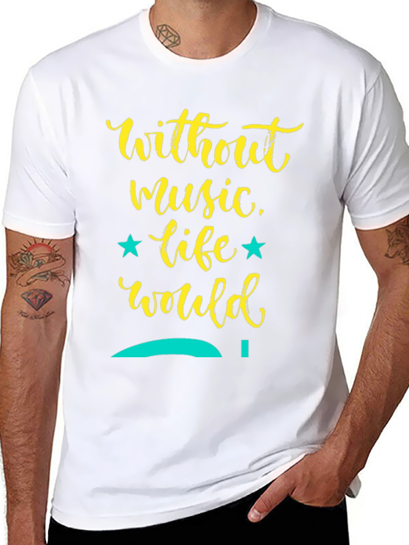 Black Music Lover T-Shirt: Without Music, Life Would... view 8