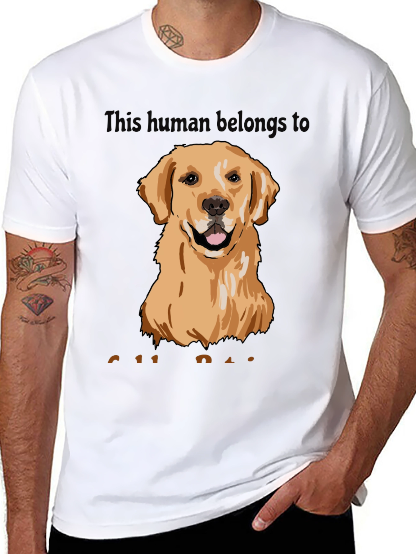 Black Golden Retriever Dog Lover T-Shirt view 8