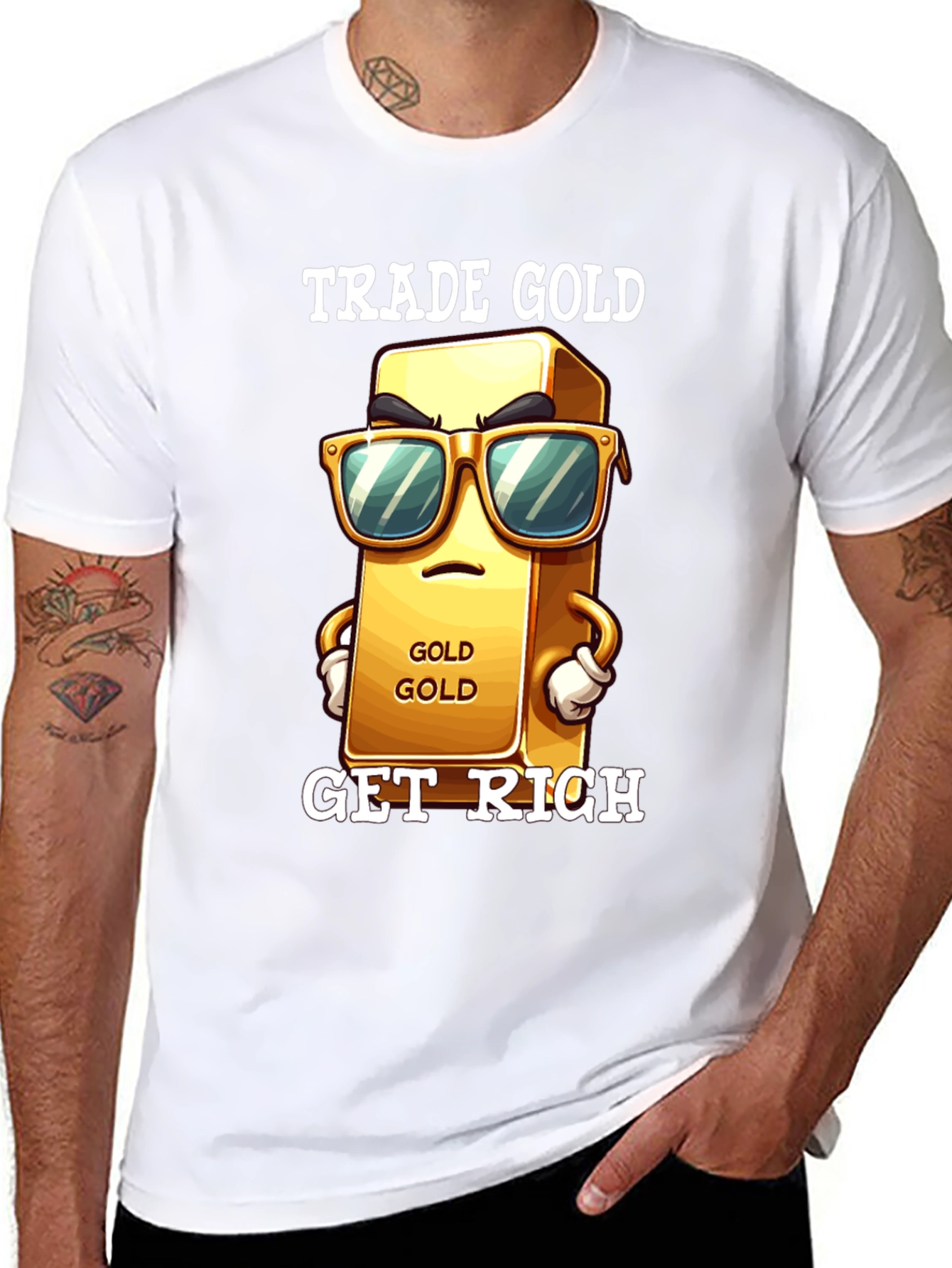 Black Trade Gold Get Rich Graphic Tee view 8