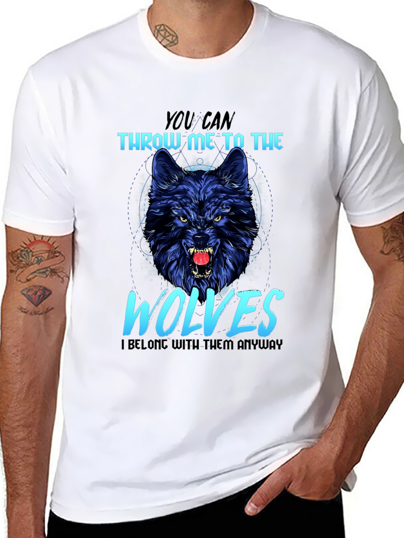 Black Wolf Graphic T-Shirt: Throw Me to The Wolves view 8