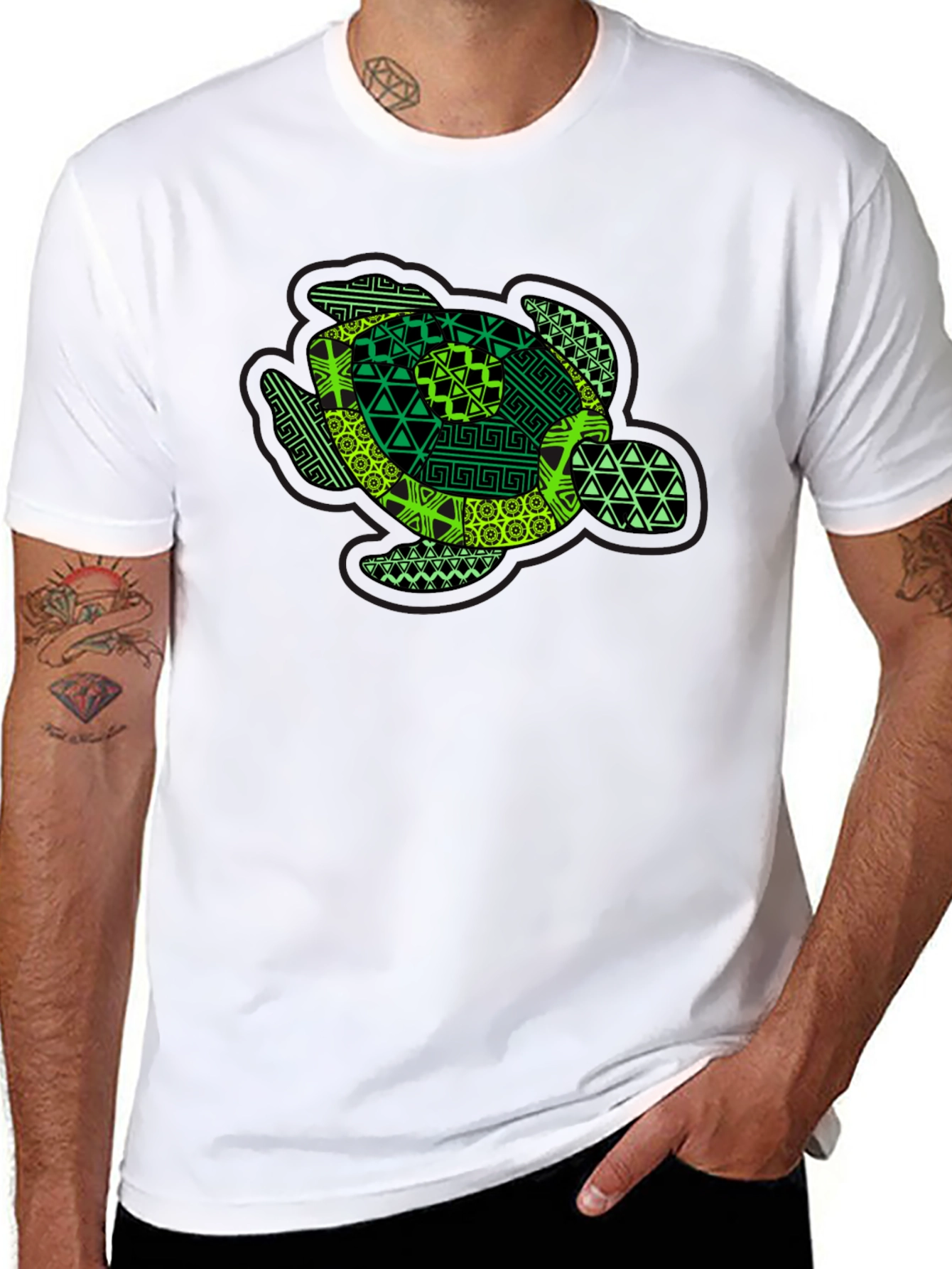 Black Turtle Graphic Black T-Shirt view 8