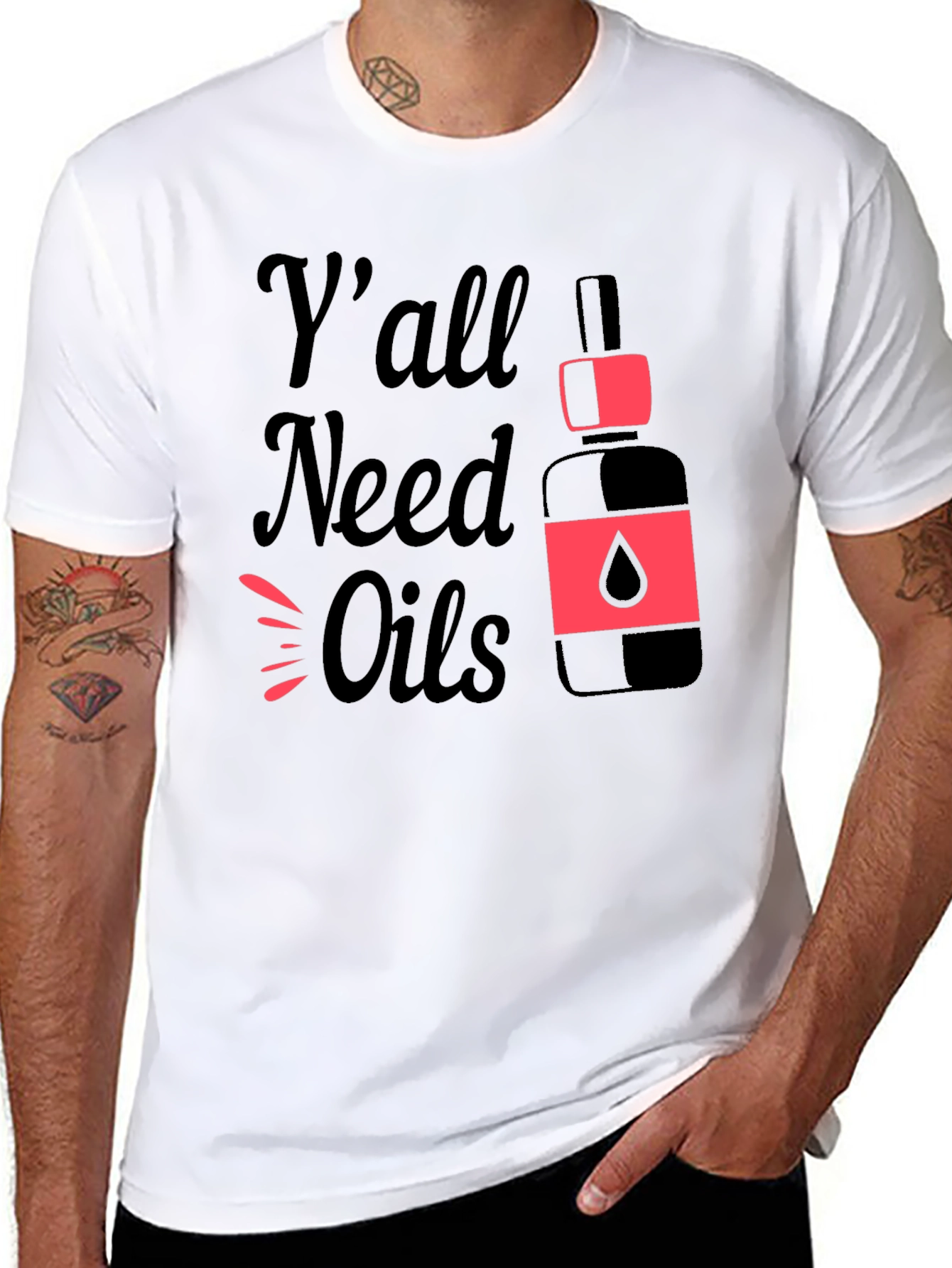 Black Y'all Need Oils Graphic T-Shirt view 8