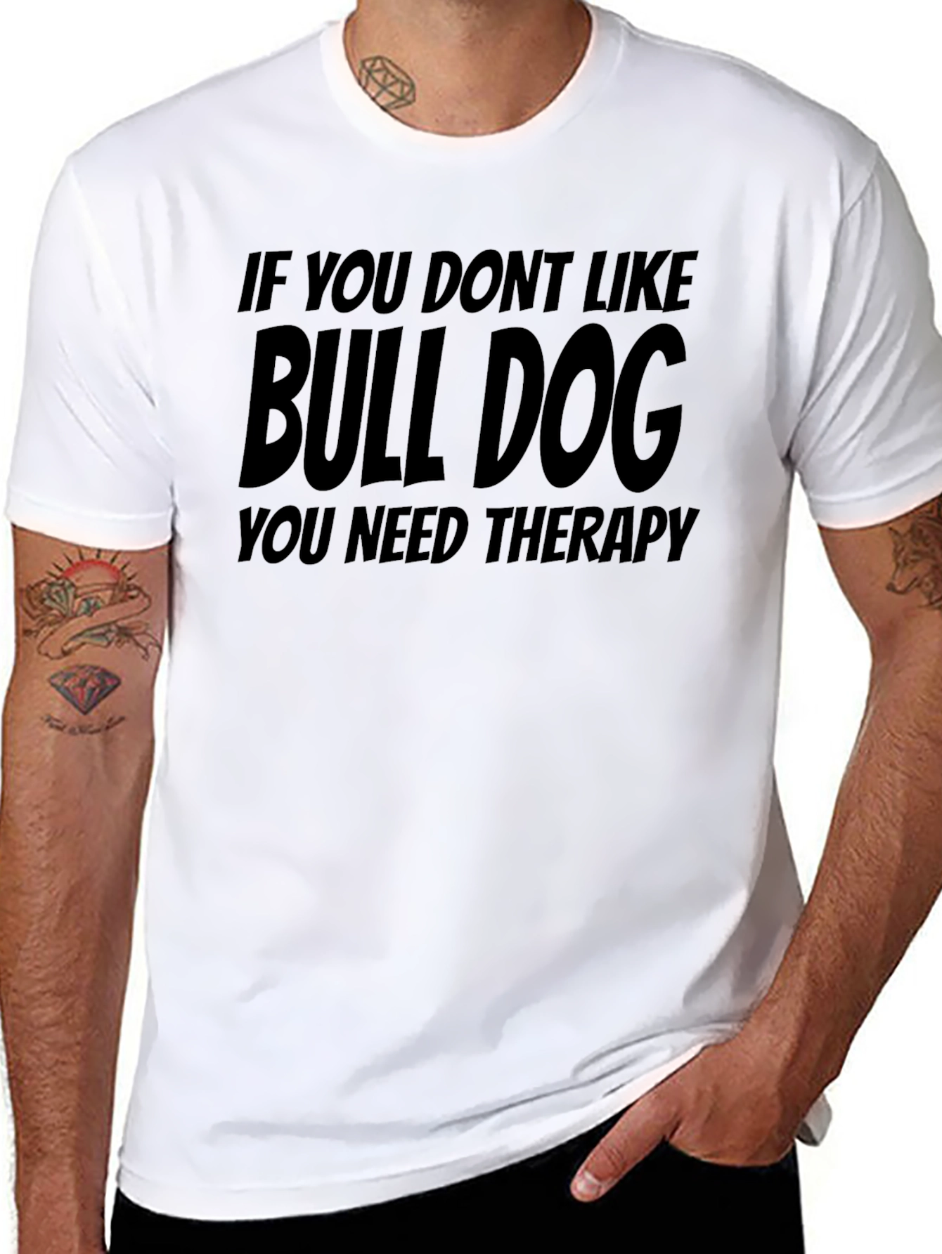 Black Bulldog Therapy Black Graphic T-Shirt view 8