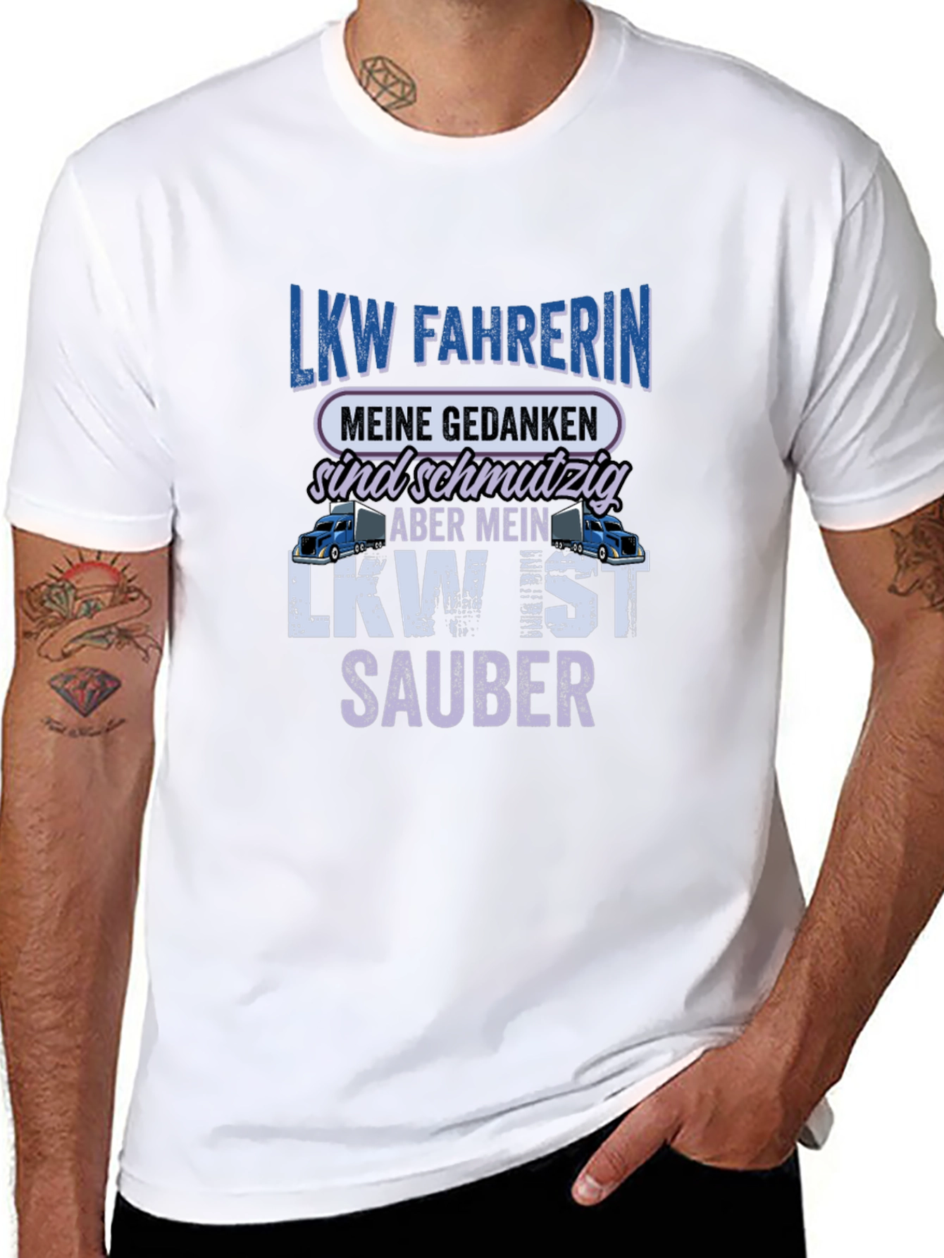 Black LKW Fahrerin Trucker T-Shirt - Funny Driver Tee view 8