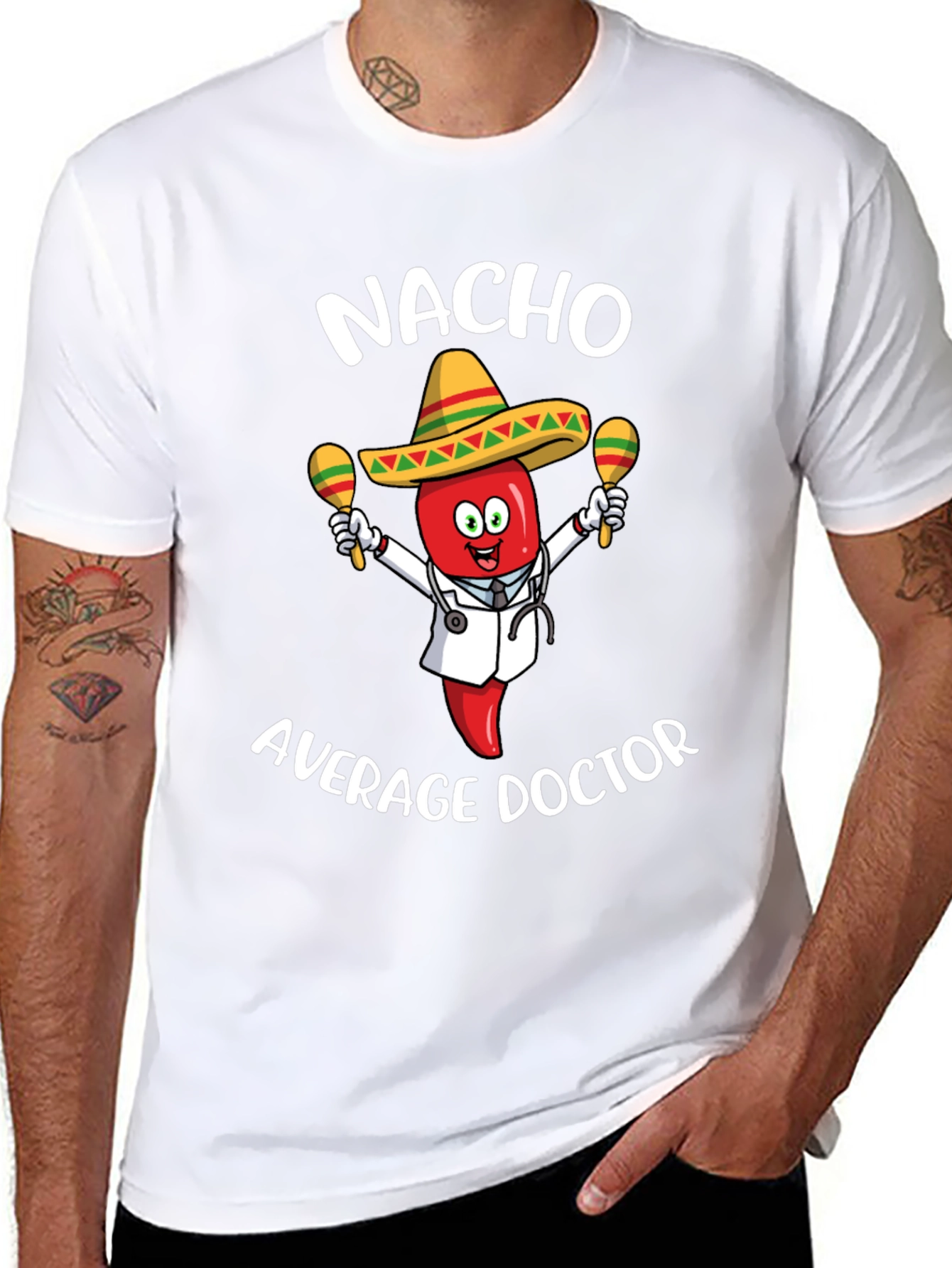 Black Nacho Average Doctor T-Shirt - Funny Pun Tee view 8