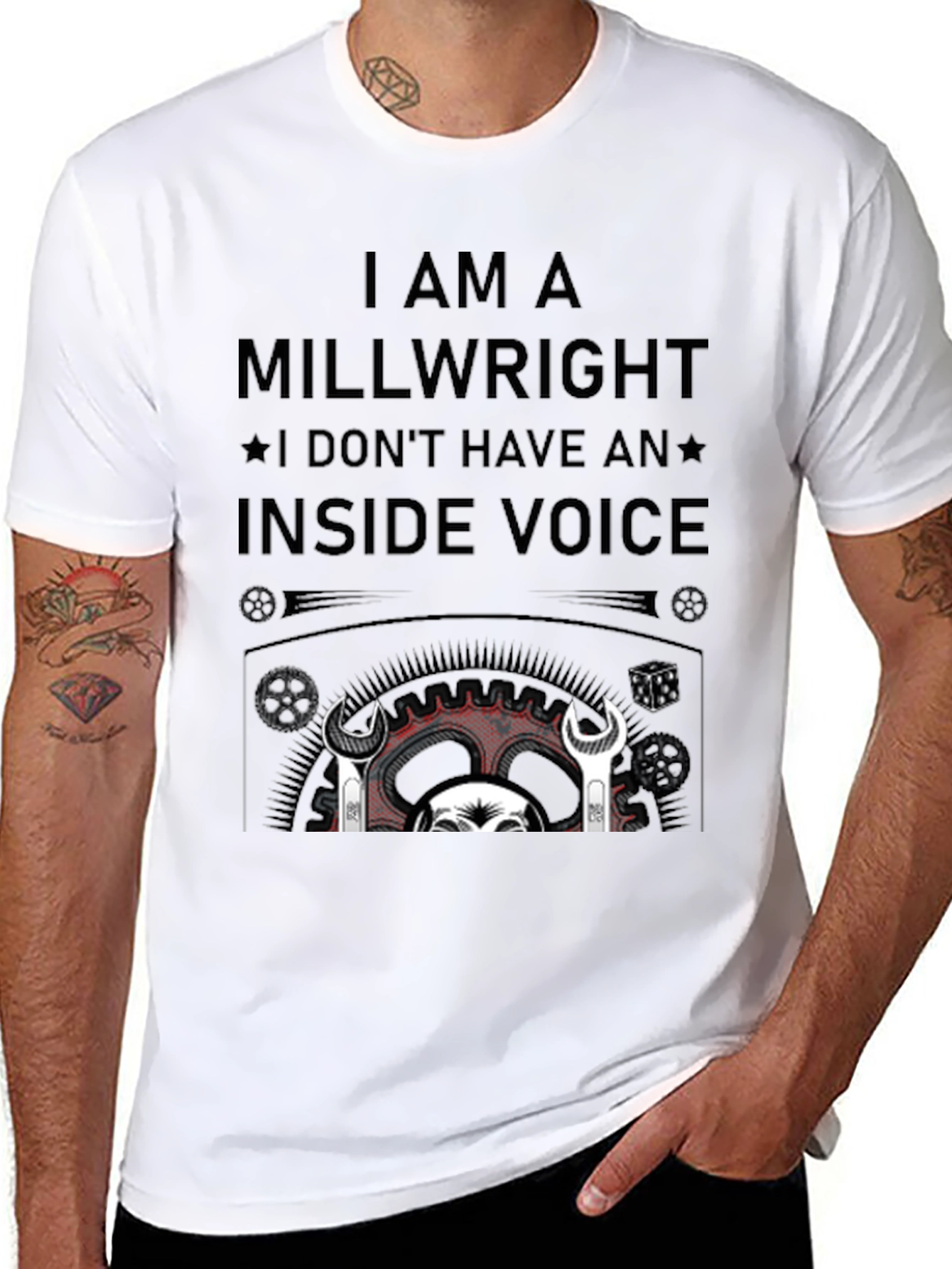 Black Millwright I Don't Have an Inside Voice Black T-Shirt view 8