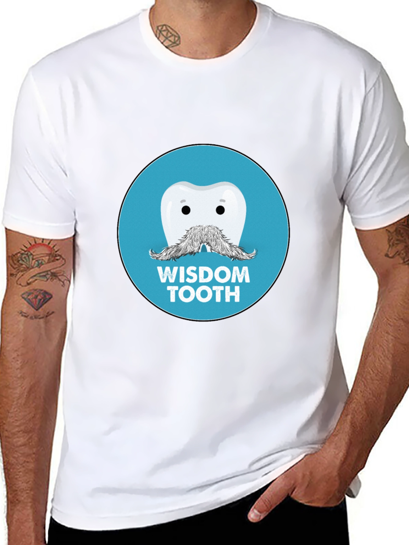 Black Wisdom Tooth Graphic Tee - Funny Dentist Humor Shirt view 8