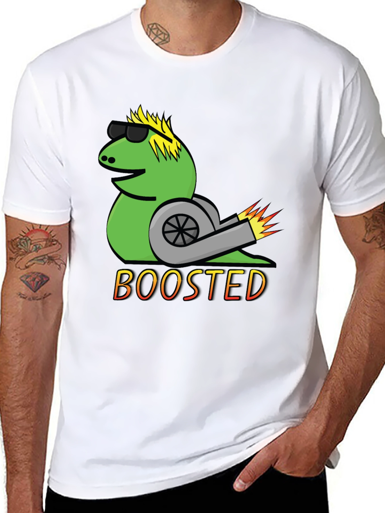 Black Boosted Snail T-Shirt - Cool Car Enthusiast Tee view 8