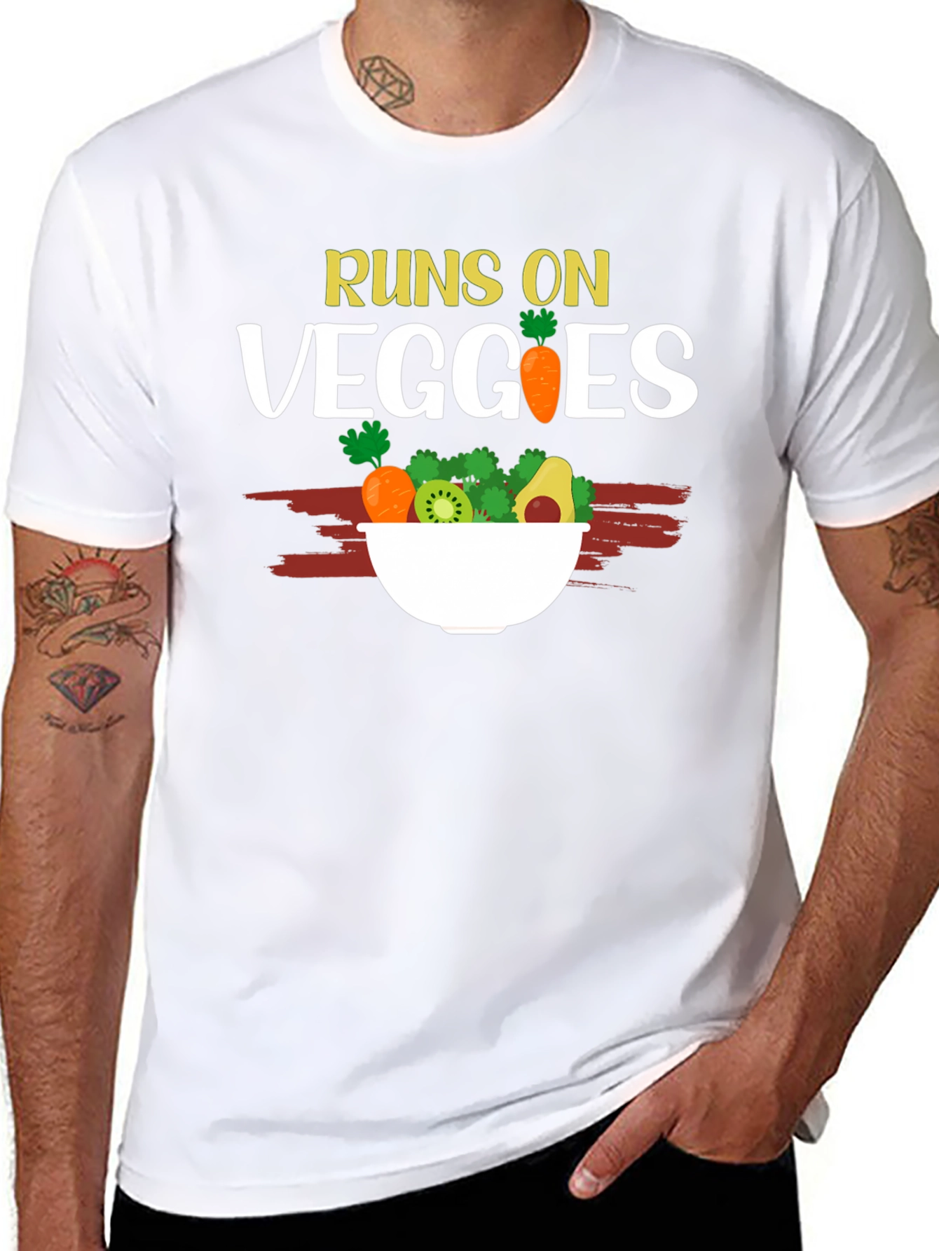 Runs On Veggies T-Shirt - Vegan Friendly - 8