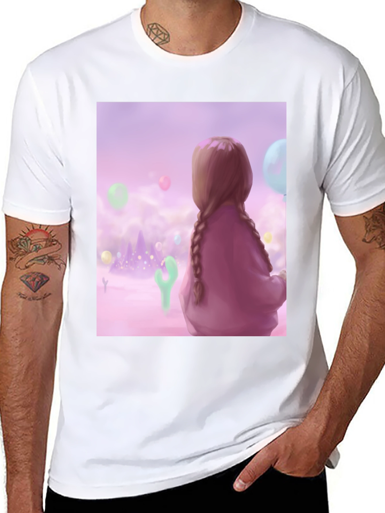 Black Pastel Dreams T-Shirt - Unique Graphic Tee view 8