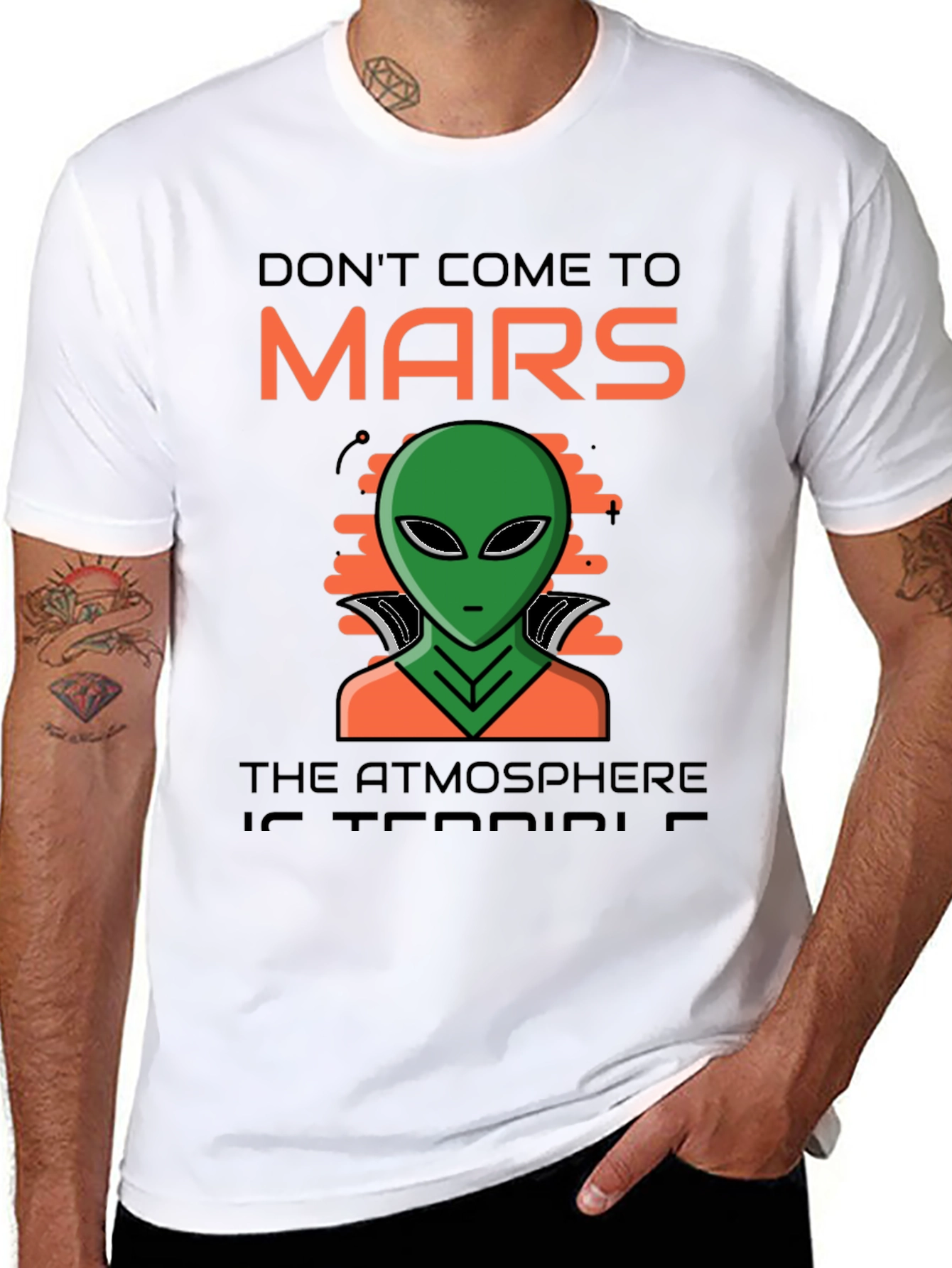 Black Don't Come To Mars Alien Graphic T-Shirt view 8