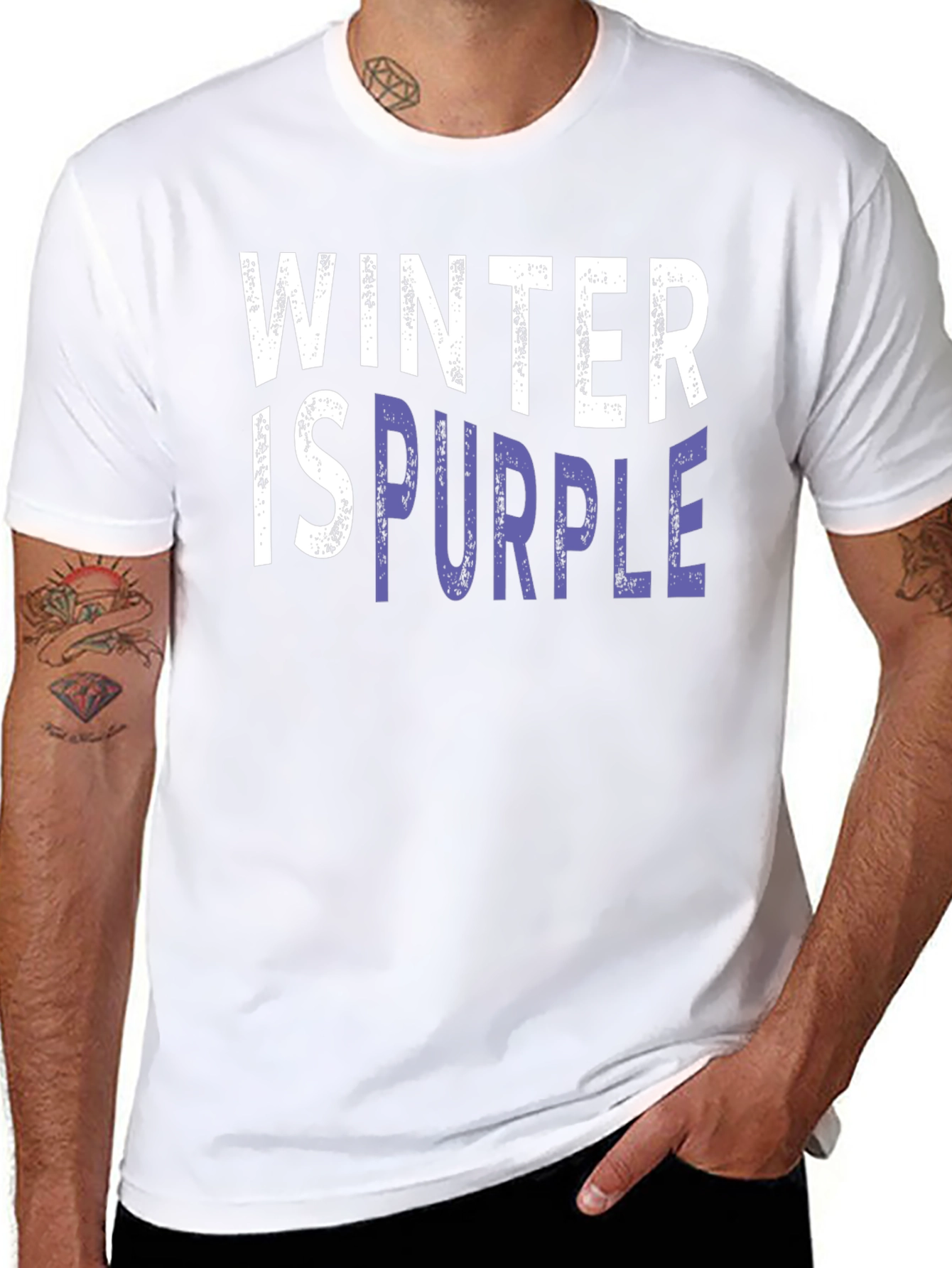 Black Winter is Purple Graphic T-Shirt view 8