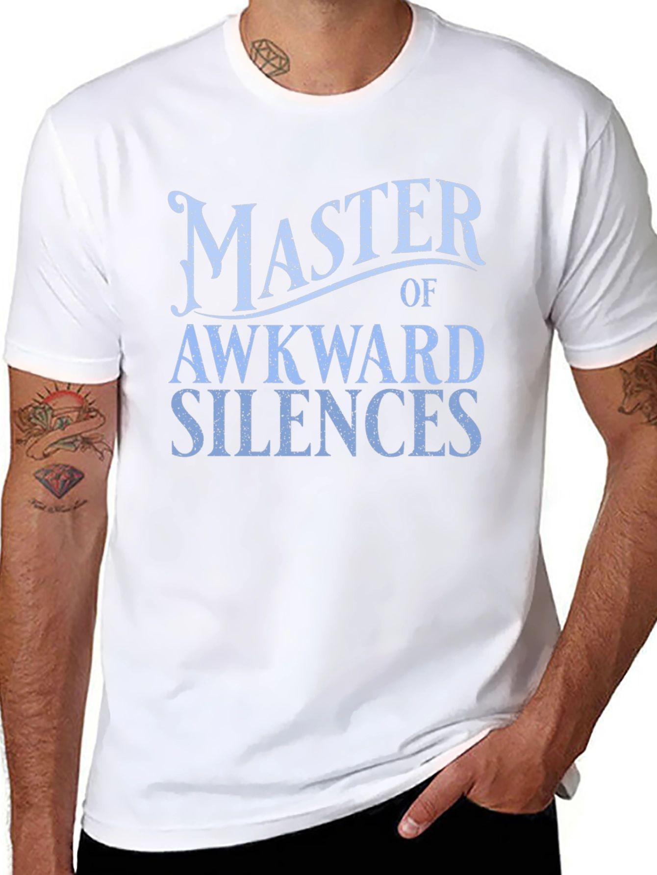 Black Awkward Silences Graphic Tee - Funny Humor T-Shirt view 8