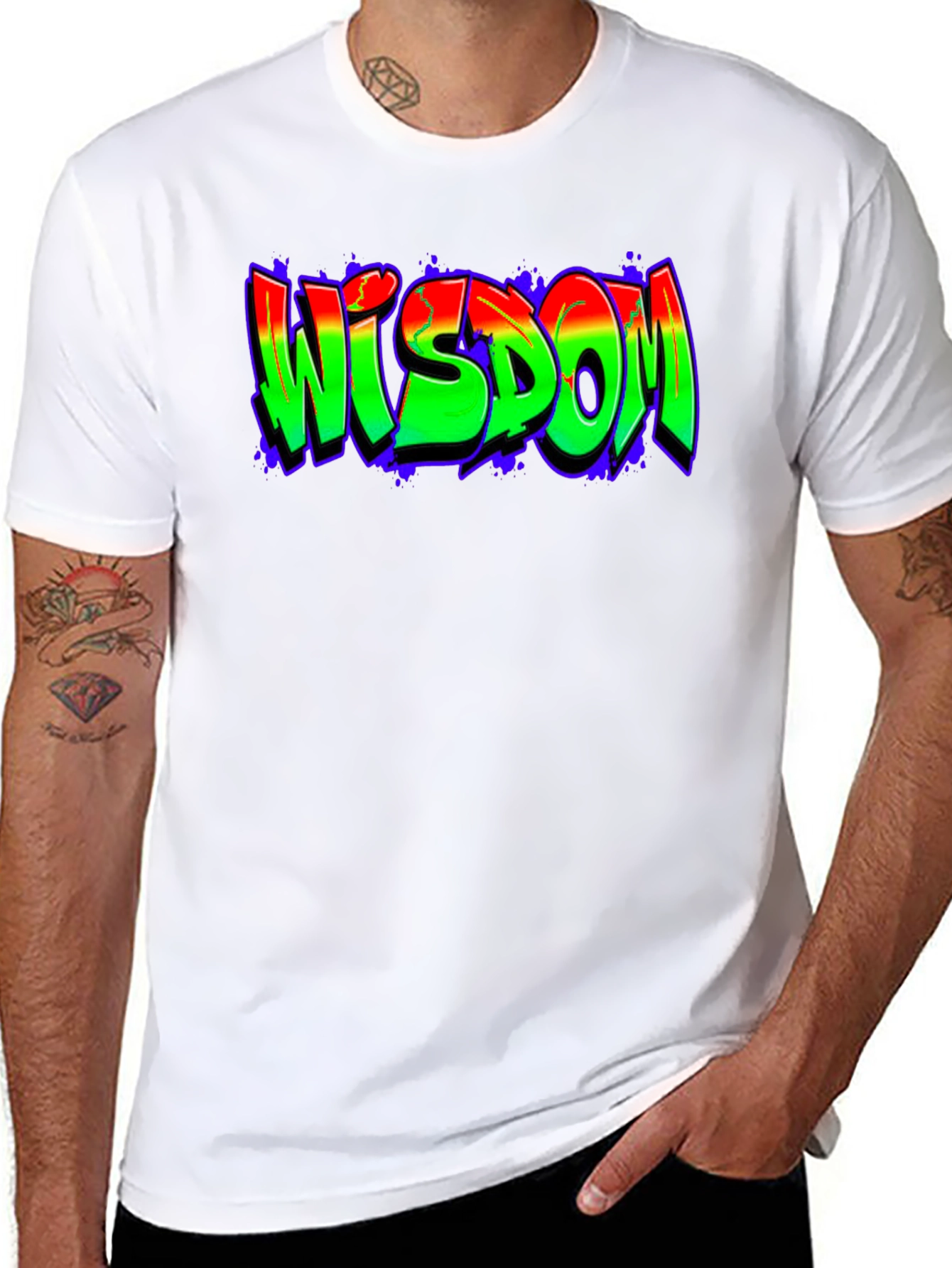 Black Wisdom Graffiti T-Shirt - Urban Streetwear view 8