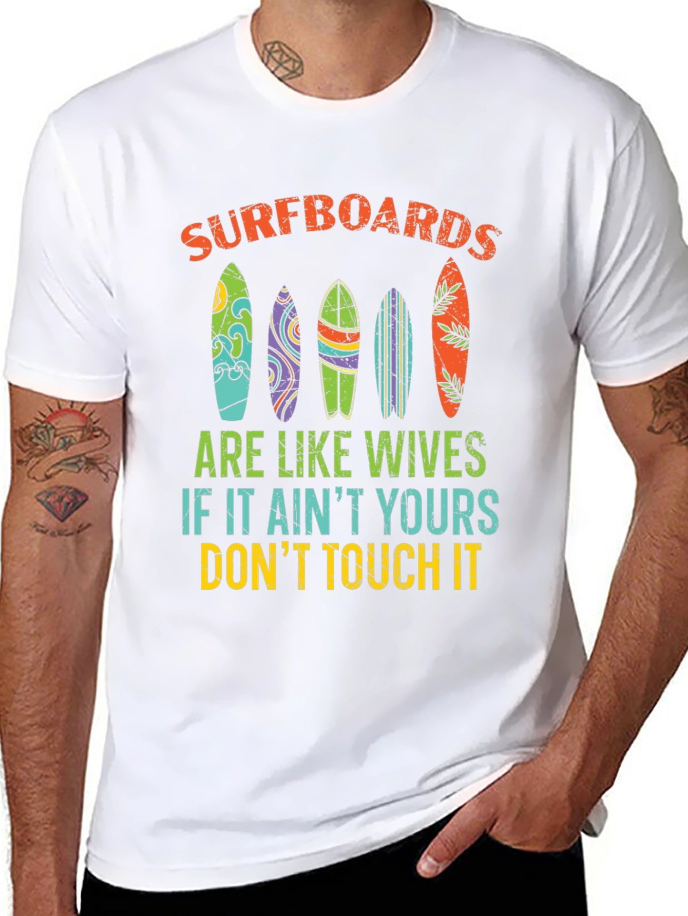 Black Surfboards Are Like Wives Graphic Tee view 8