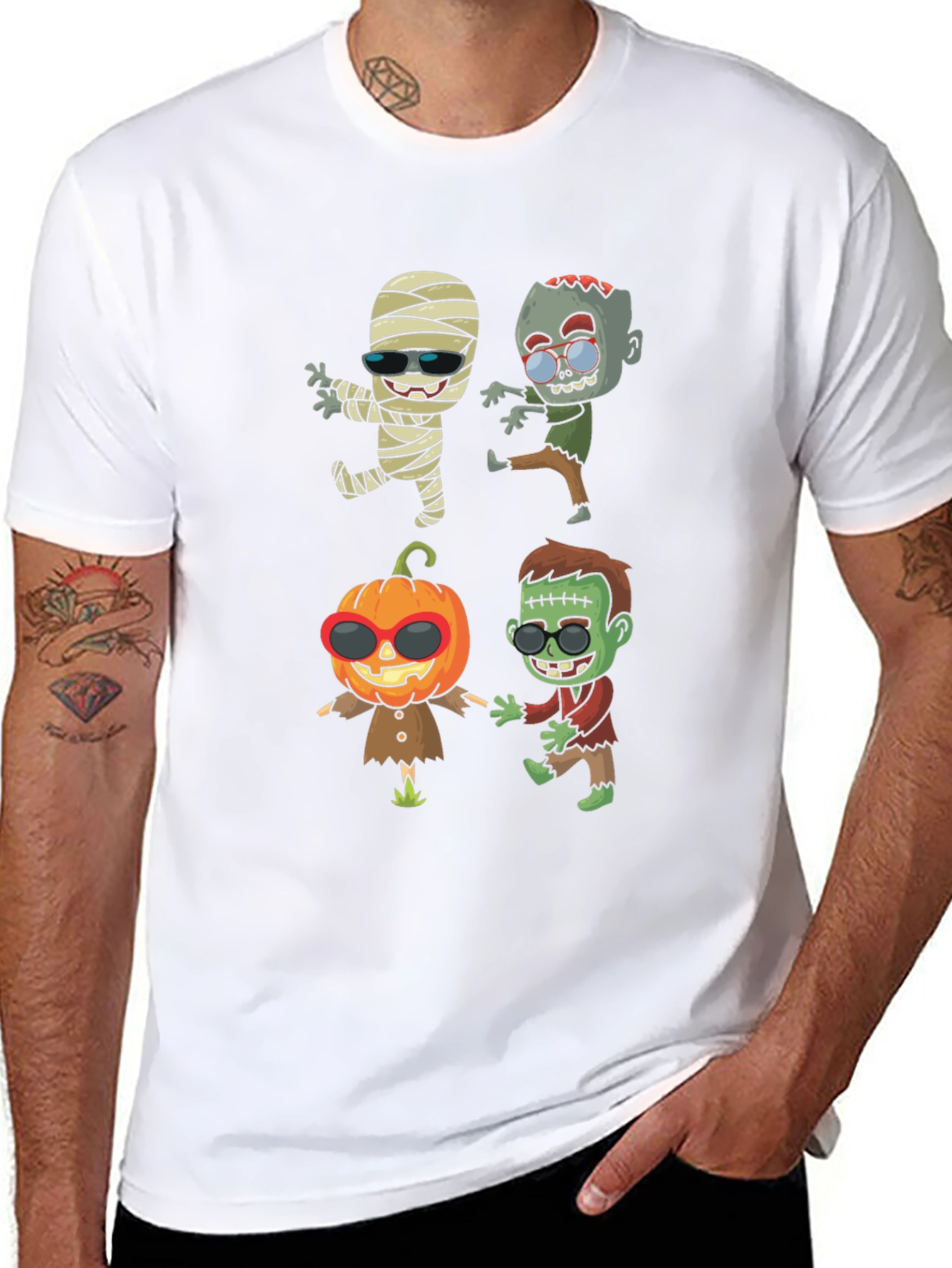 Black Halloween Cartoon T-Shirt view 8
