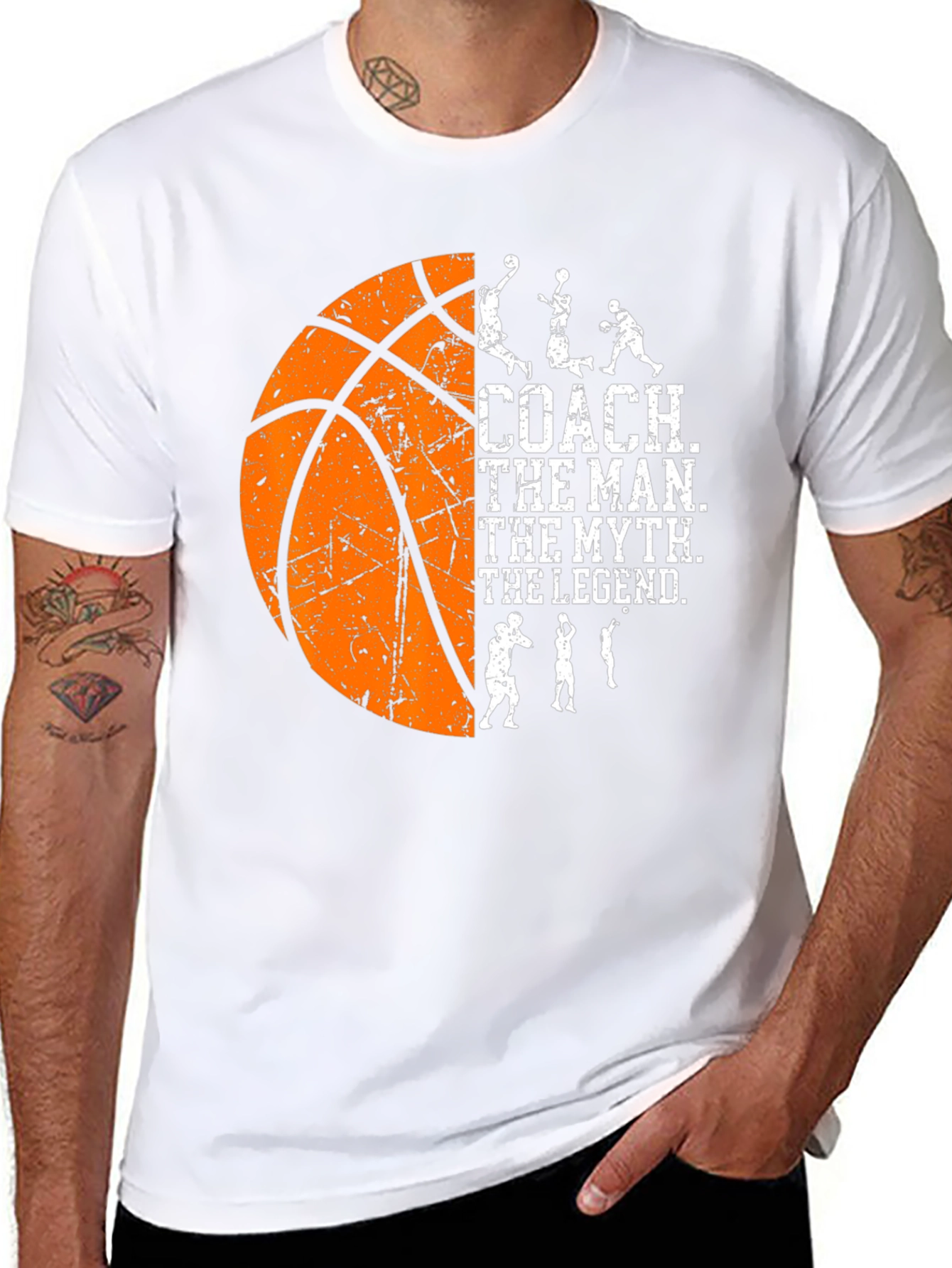 Black Basketball Coach Graphic Tee view 8