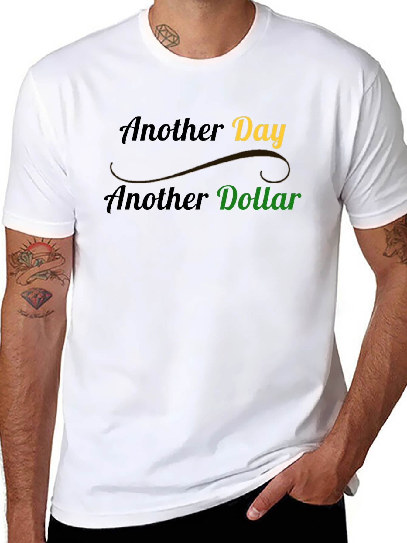Black Another Day Another Dollar Graphic Tee view 8