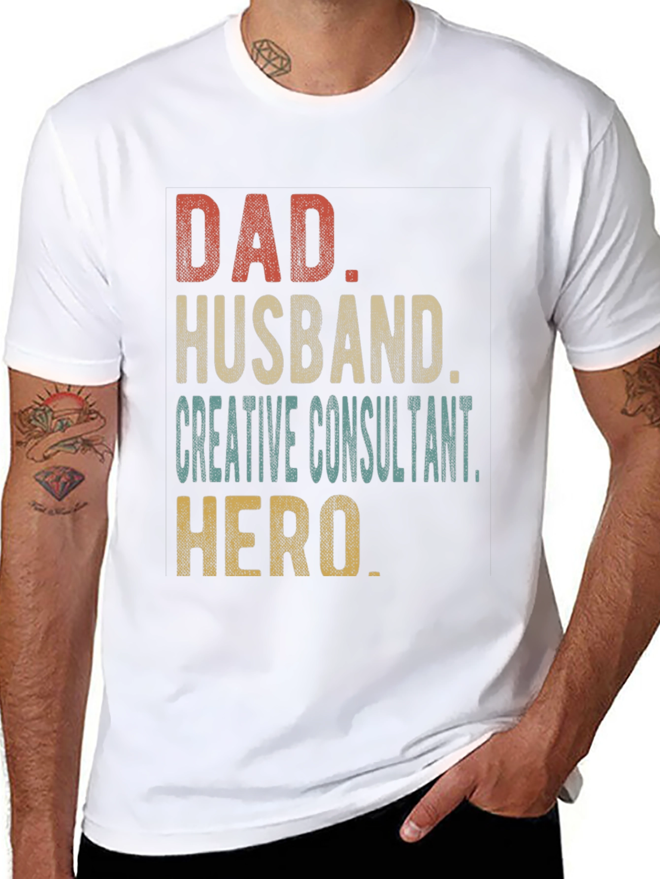 Black Dad Husband Creative Consultant Hero T-Shirt view 8