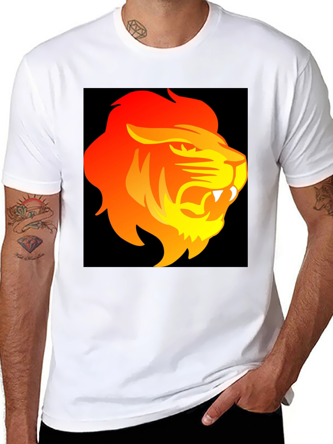 Black Lion Graphic Tee - Fierce Style Black T-Shirt view 8