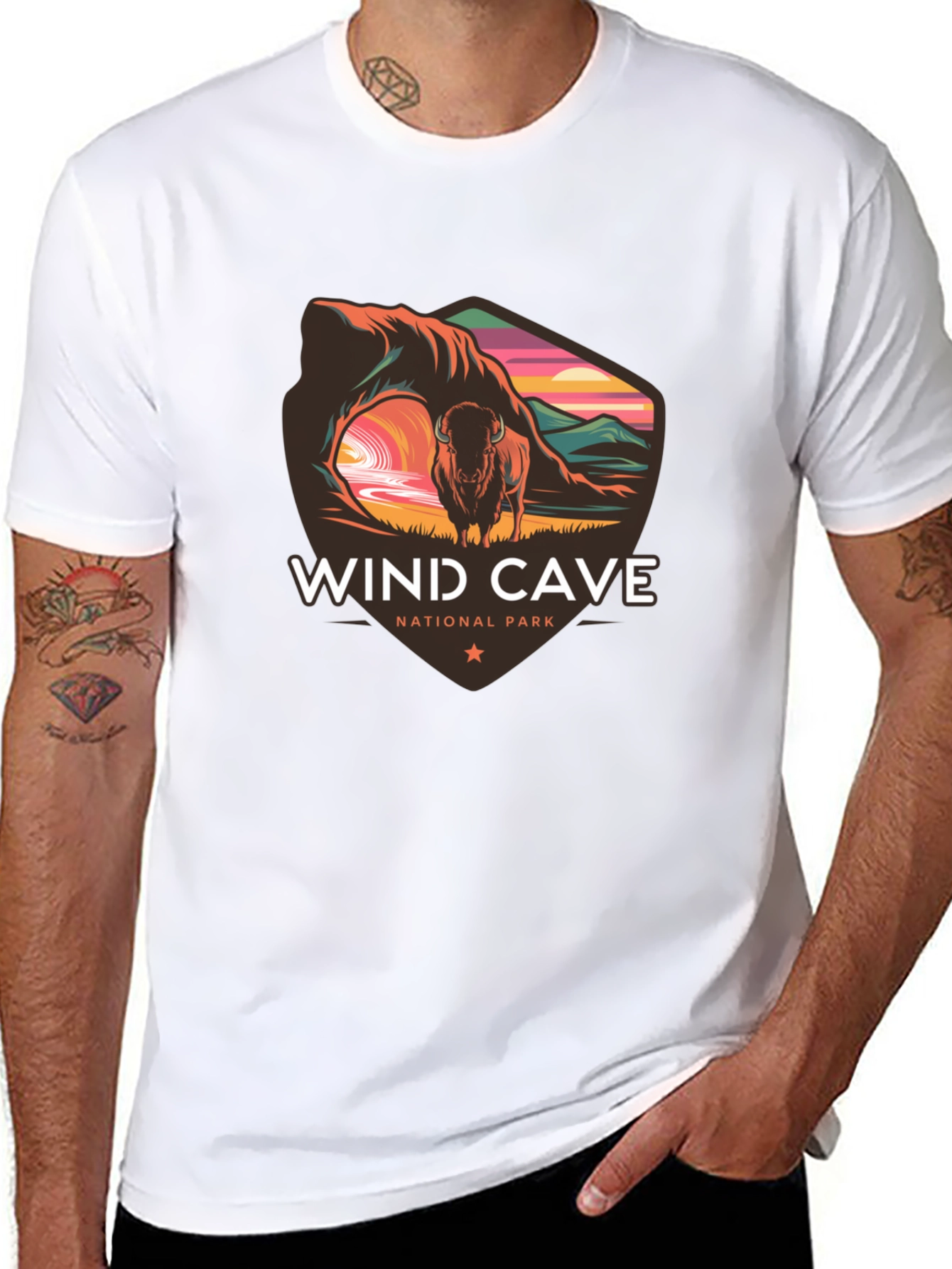 Black Wind Cave National Park Black T-Shirt view 8