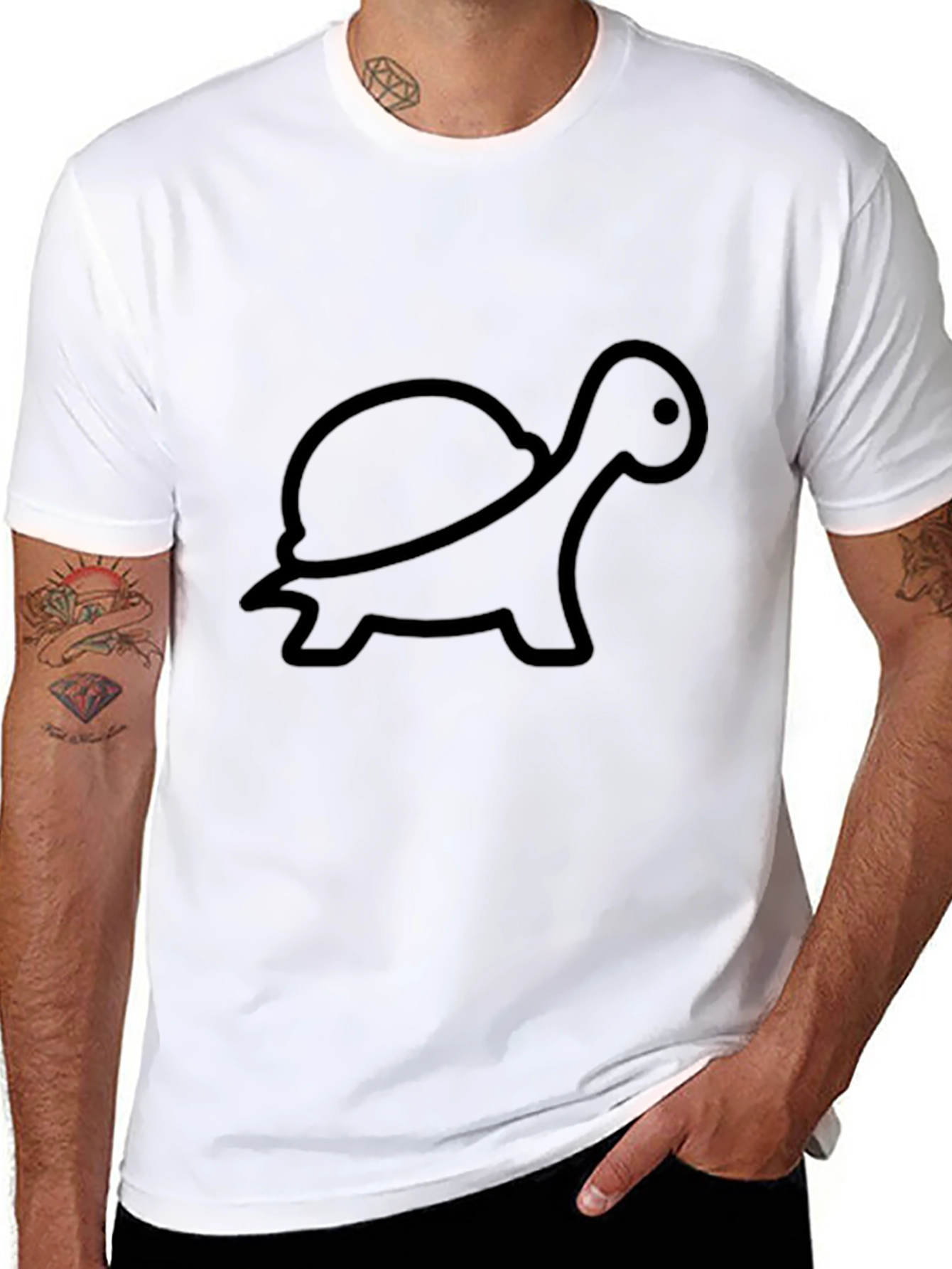 Black Turtle Graphic Tee - Casual Black T-Shirt view 8