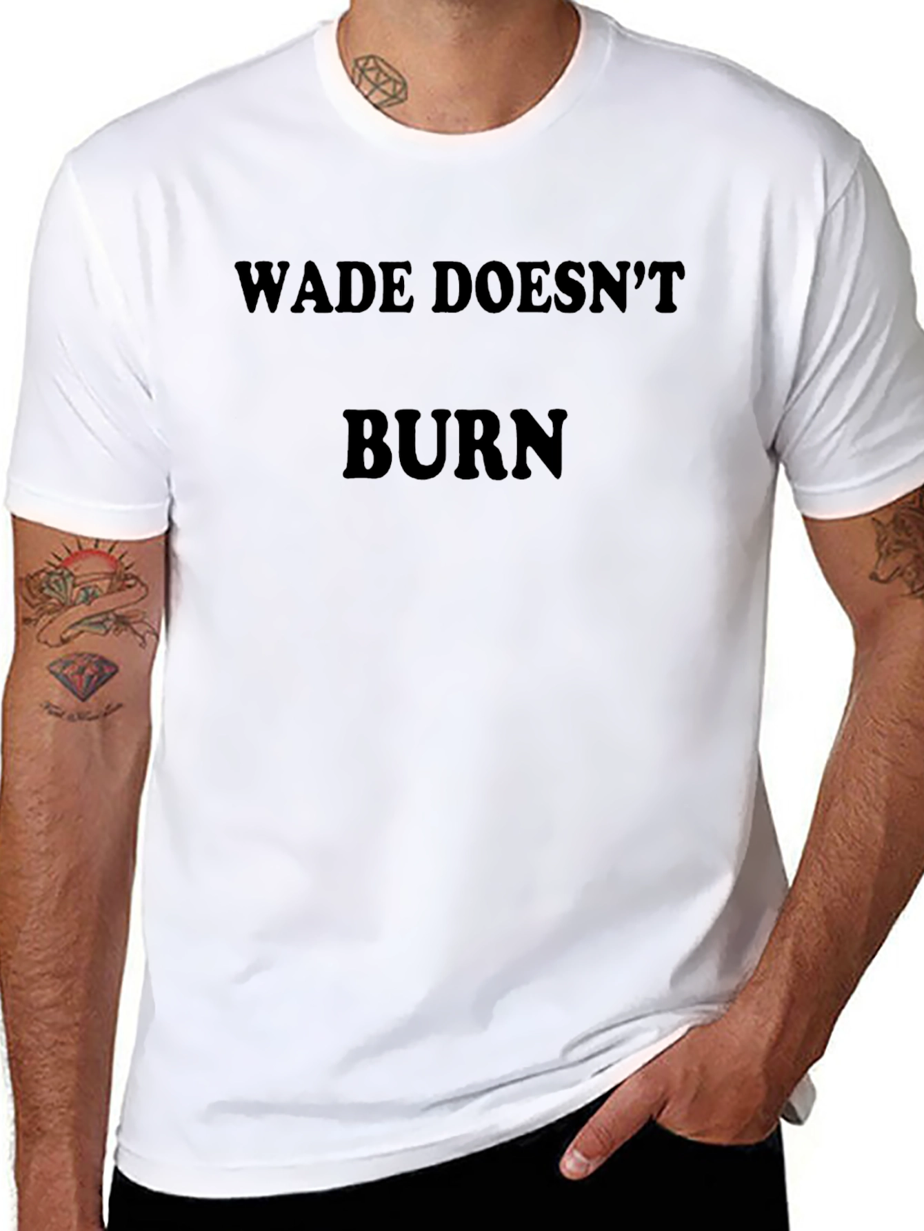 Black Wade Doesn't Burn Tee - Soft, Stylish Black T-Shirt view 8