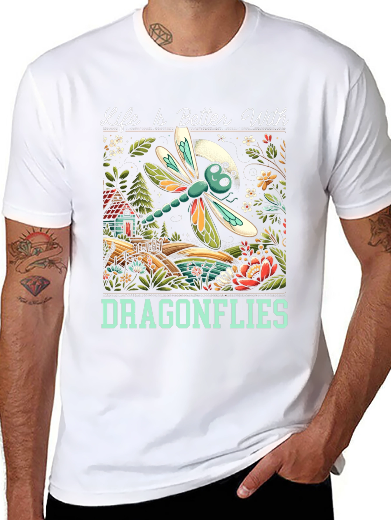 Black Life is Better With Dragonflies T-Shirt view 8
