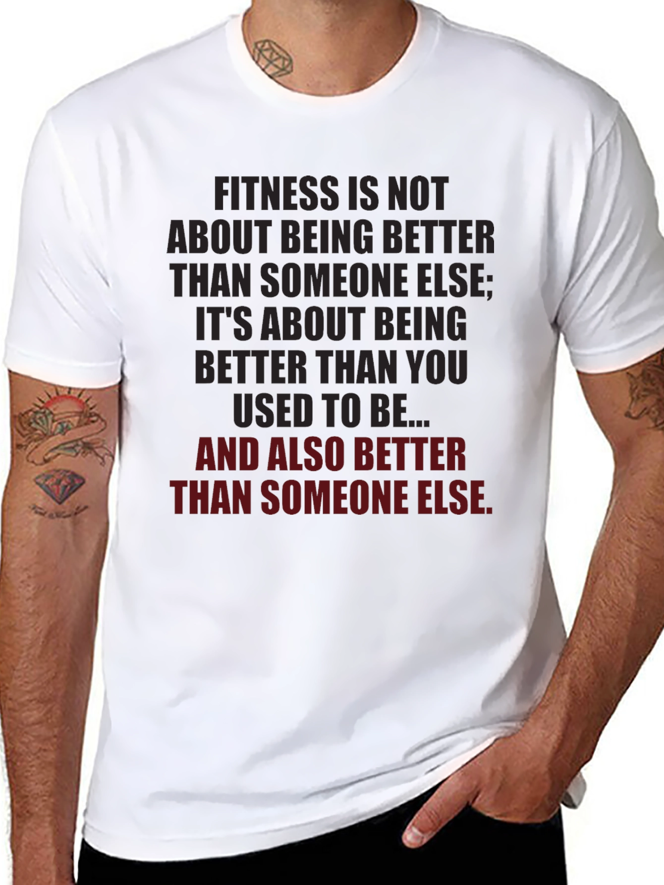 Black Fitness Motivation T-Shirt - Be Better Than You Were view 8