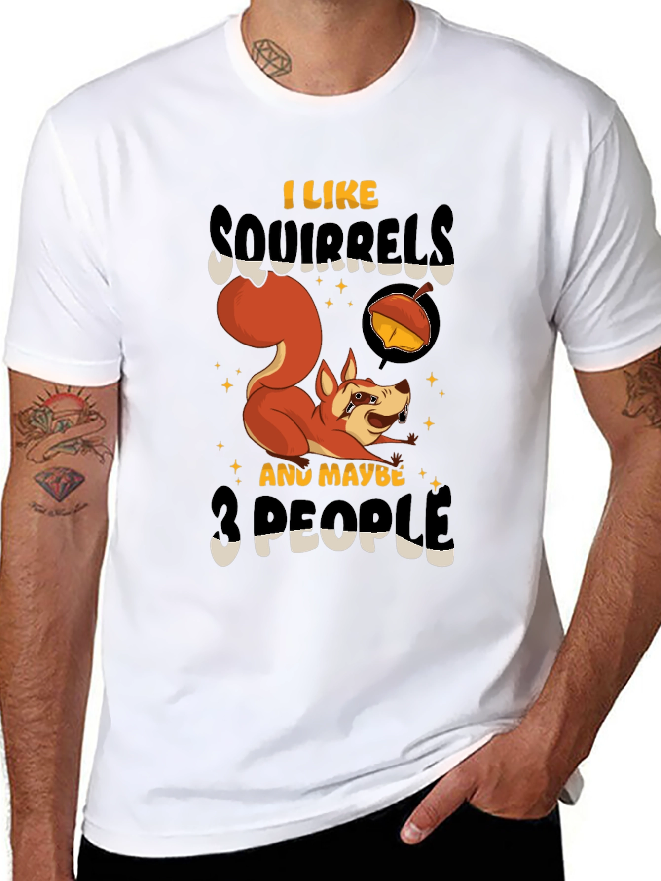 Black Squirrel Lover Graphic T-Shirt view 8