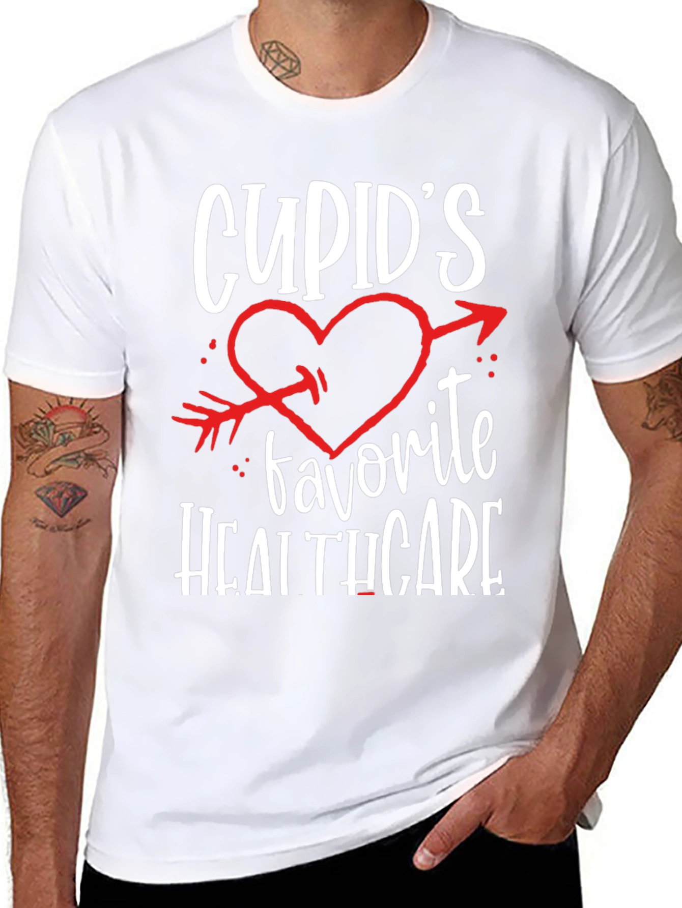 Black Cupid's Favorite Healthcare Black T-Shirt view 8