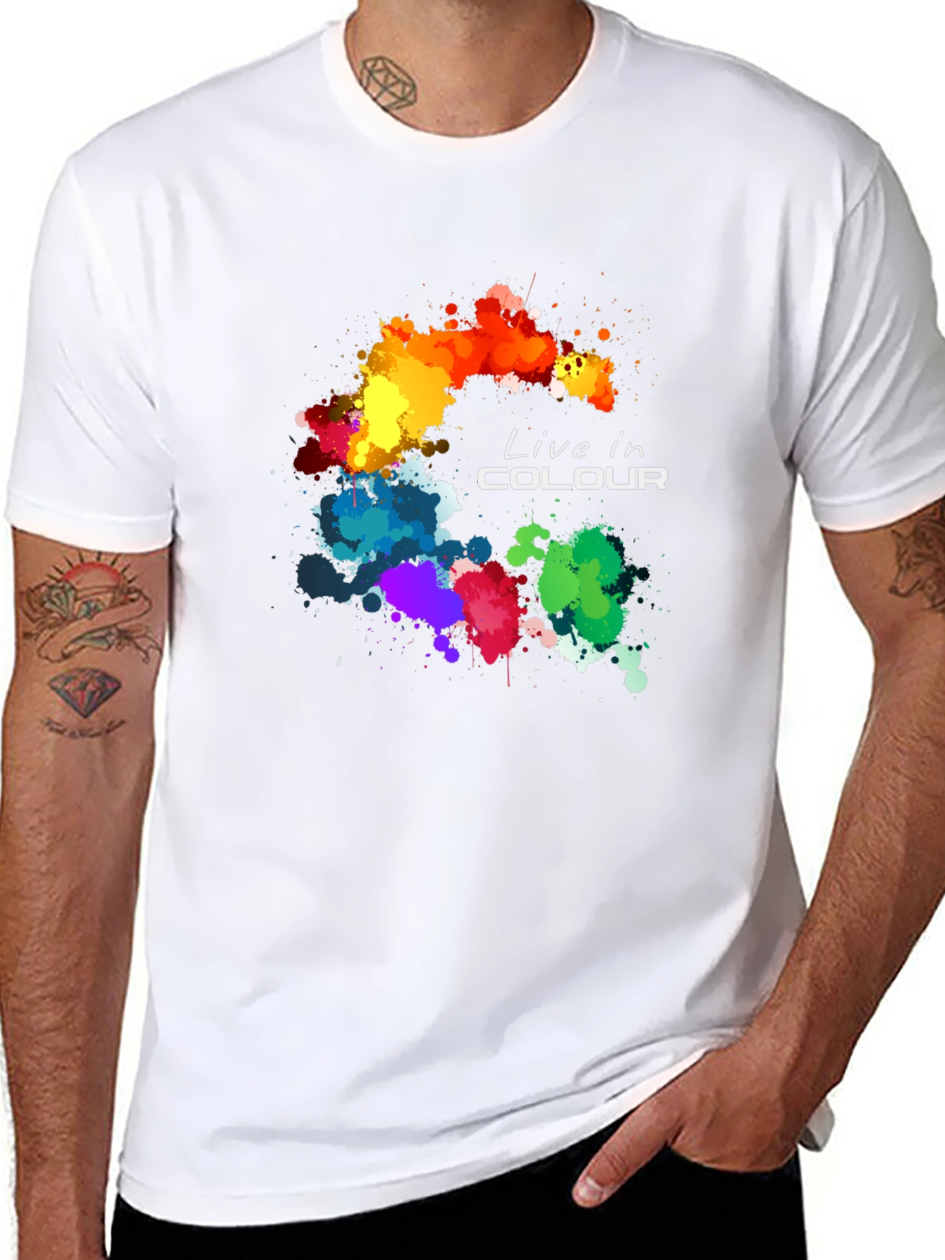 Black Live in Colour Graphic T-Shirt - Black view 8