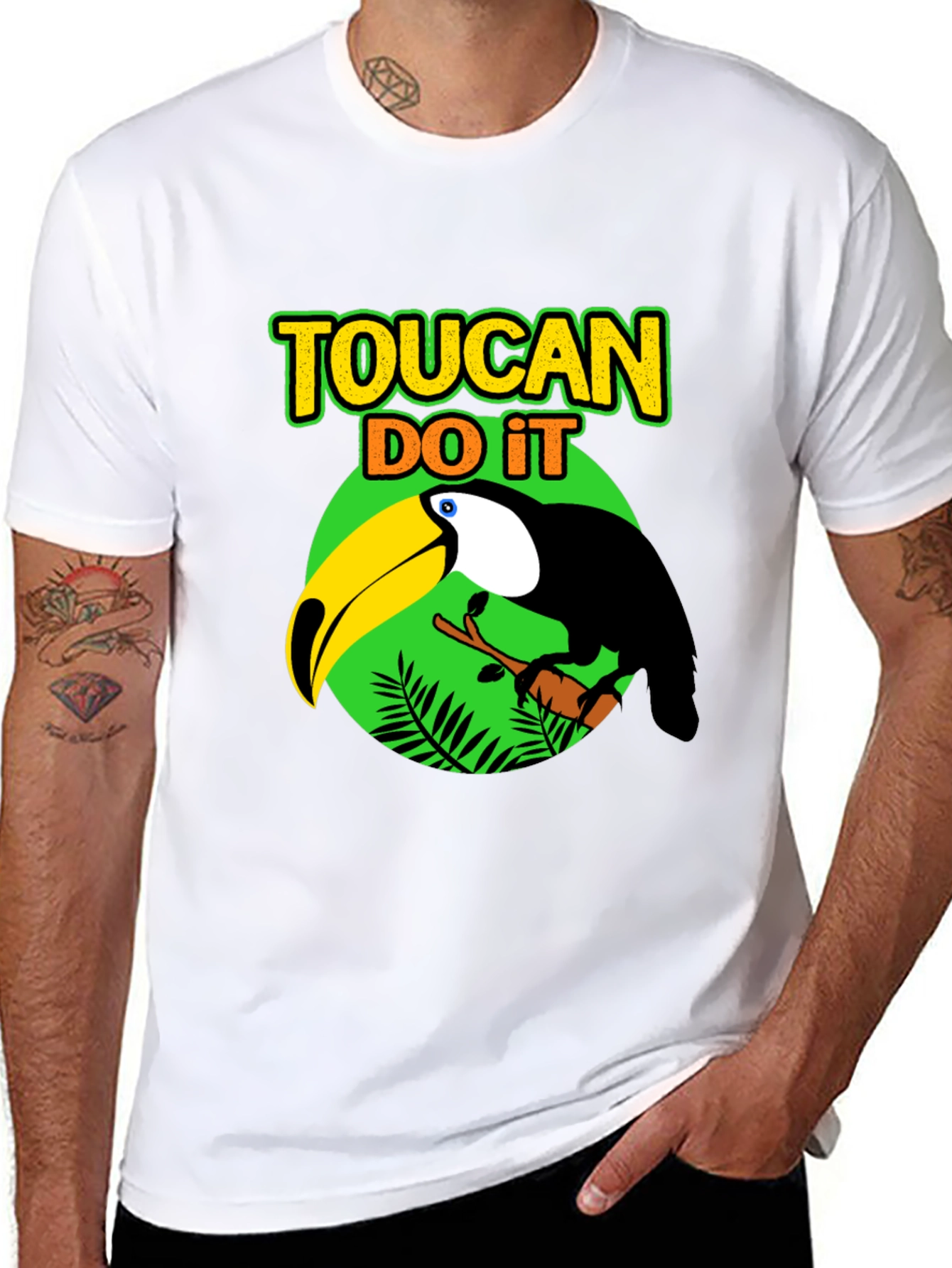 Black Toucan Do It Graphic T-Shirt - Tropical Bird Tee view 8