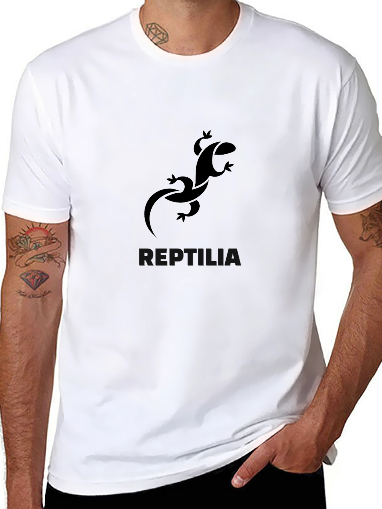 Black Reptilia Lizard Graphic T-Shirt view 8