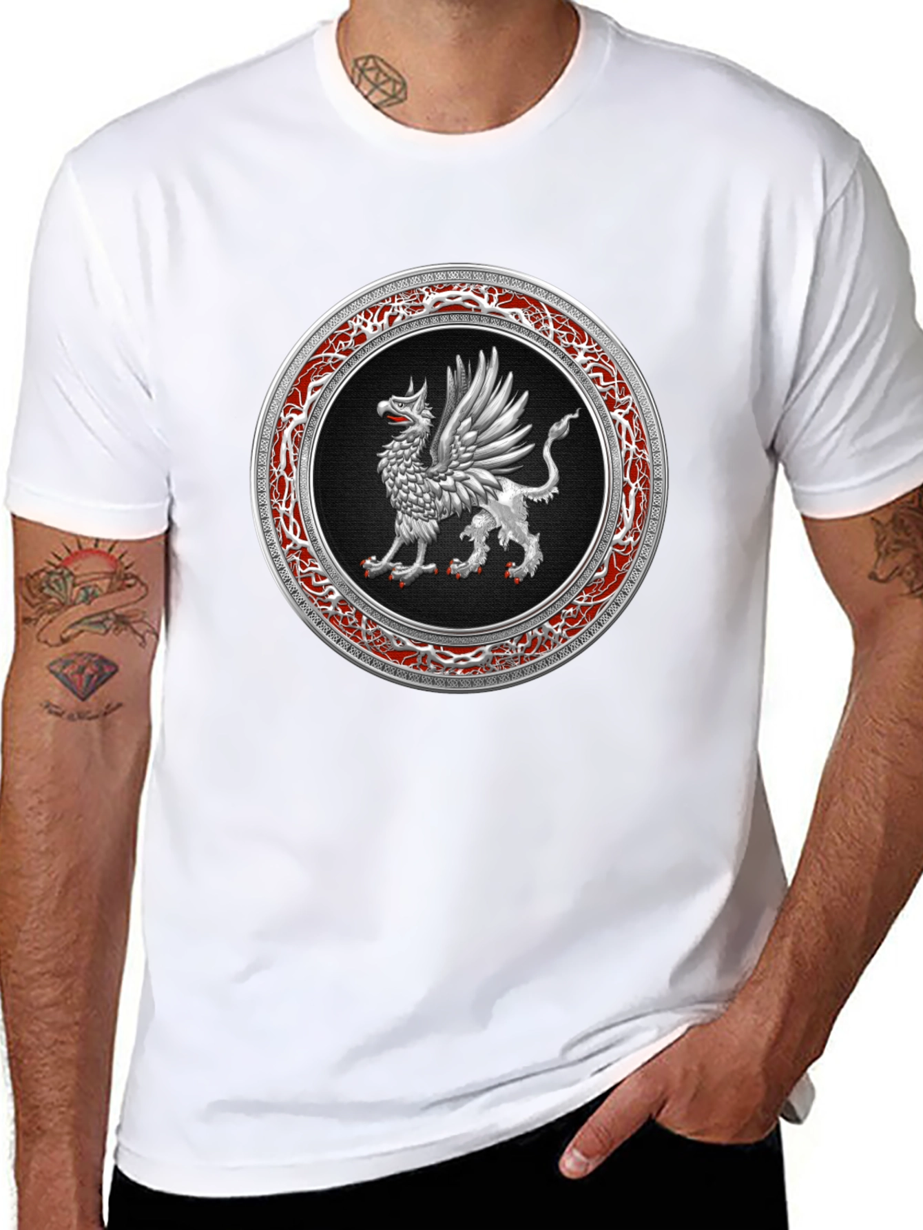 Black Griffin Emblem Black T-Shirt view 8