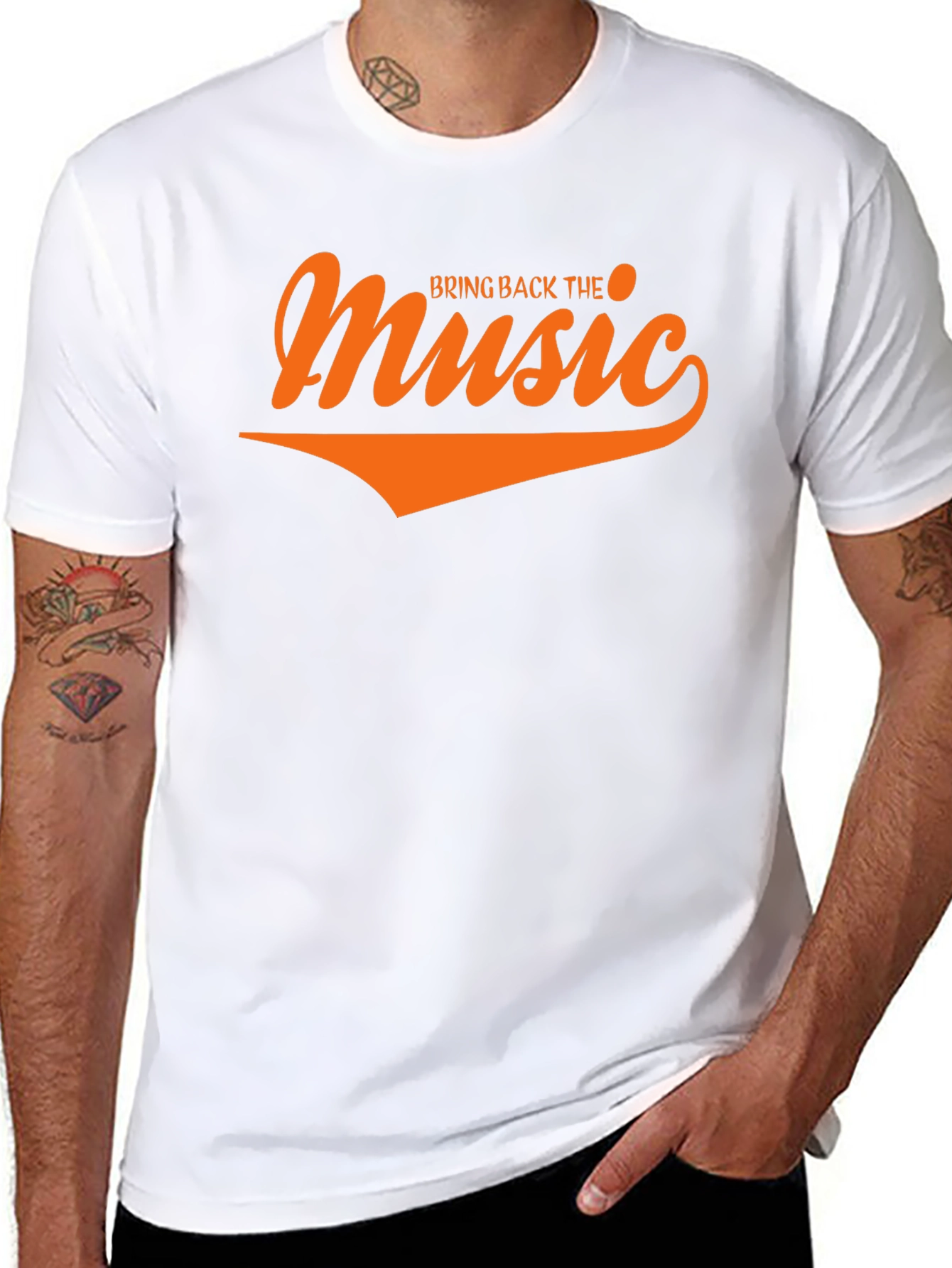 Black Bring Back The Music Graphic Tee view 8