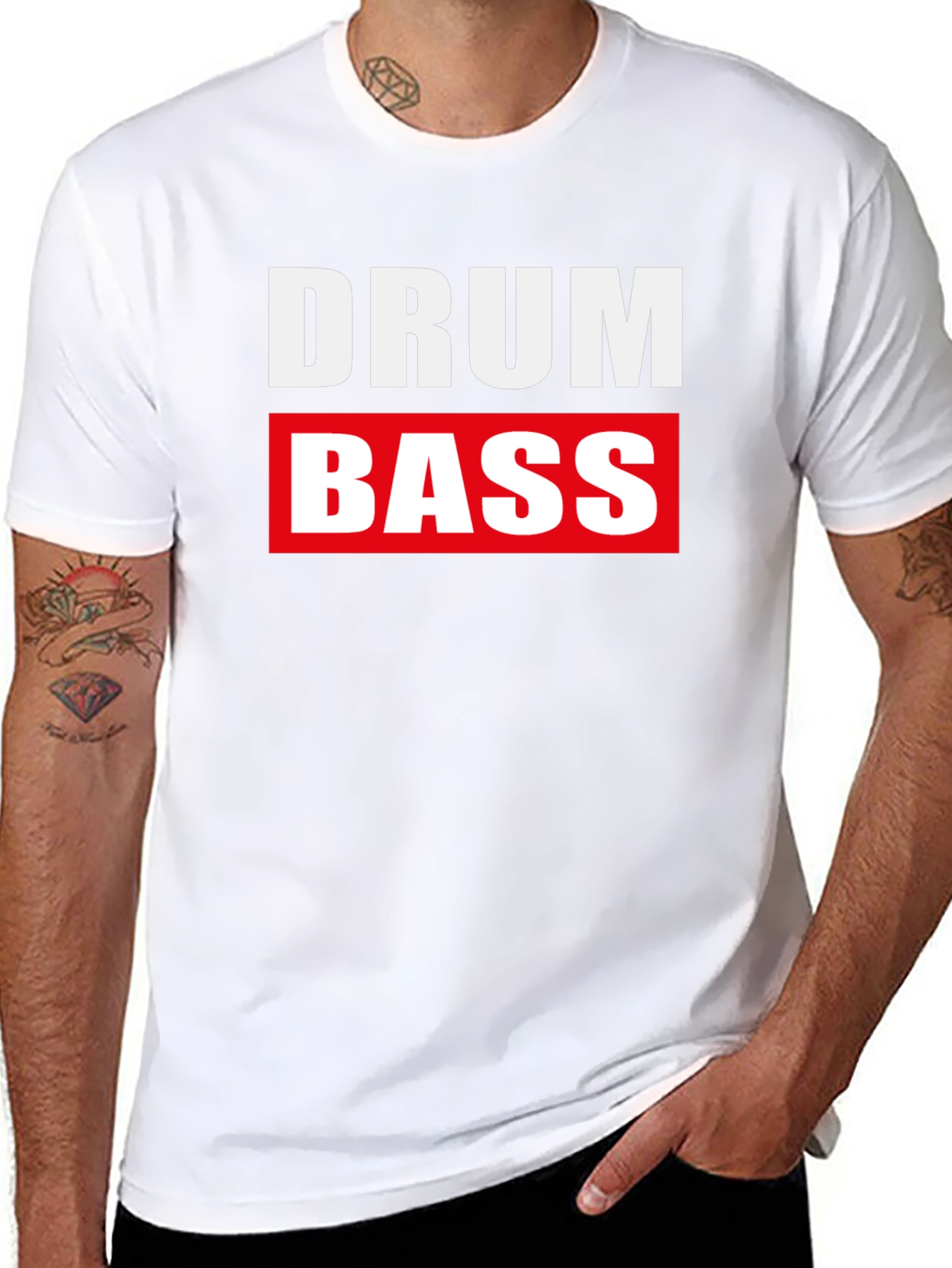 Black Drum & Bass Music Black Cotton T-Shirt view 8