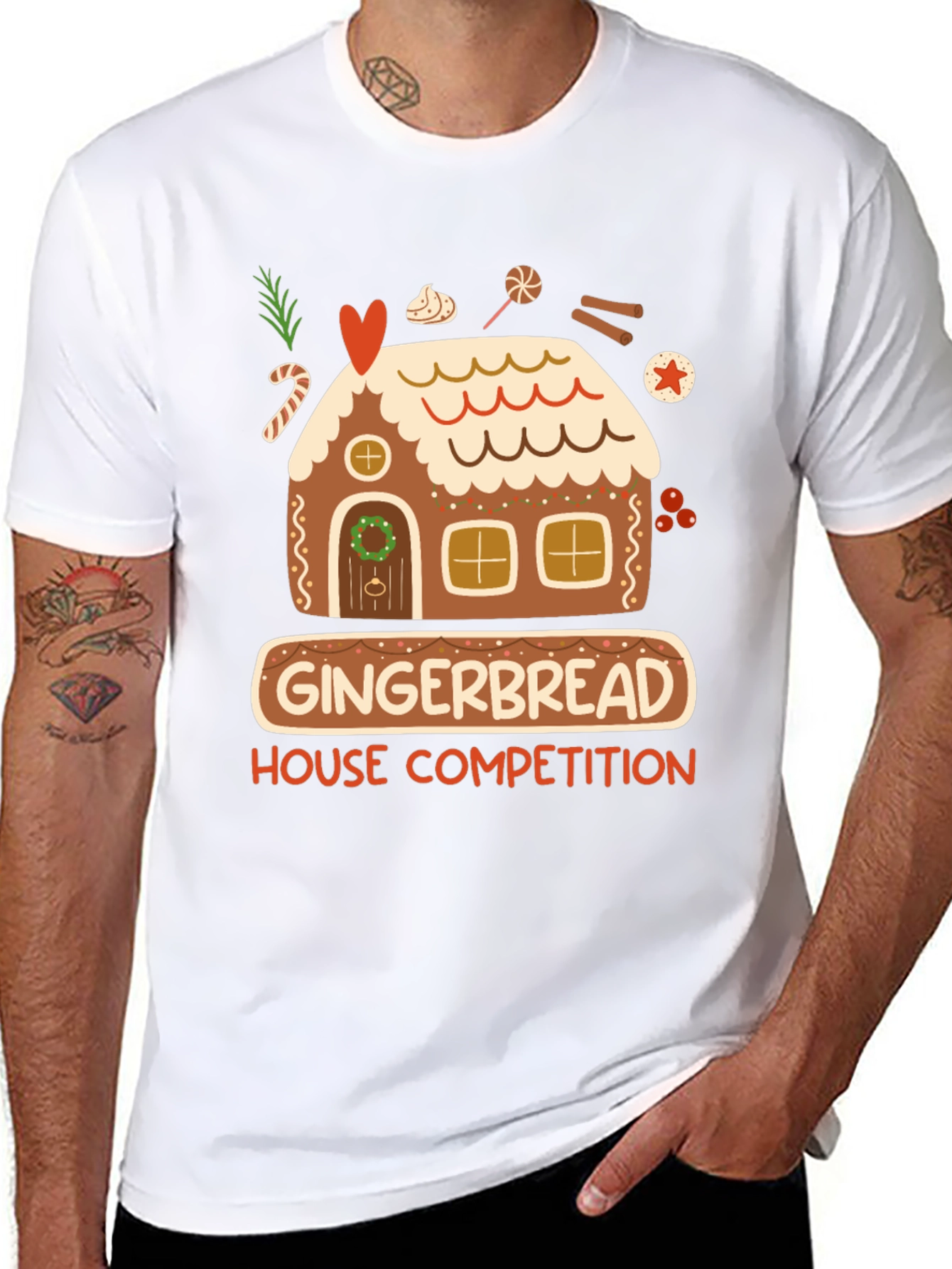 Black Gingerbread House Competition T-Shirt view 8